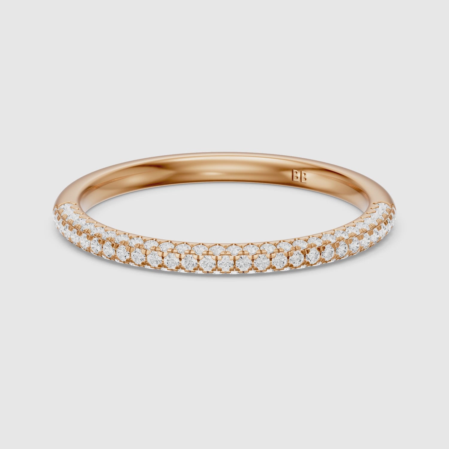 Load video: Remi Half Pave Lab Grown Diamond Stackable Eternity Band