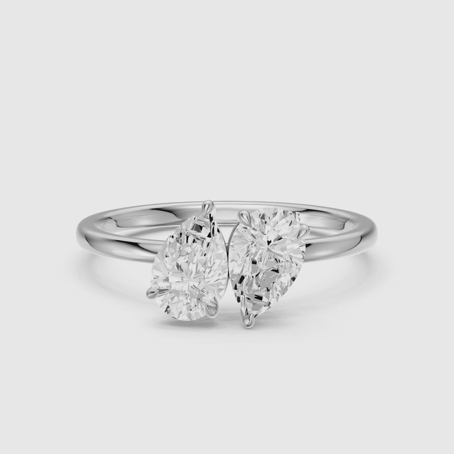 Load video: Berlyn Toi Et Moi Engagement Ring With Both Pear Lab Grown Diamonds
