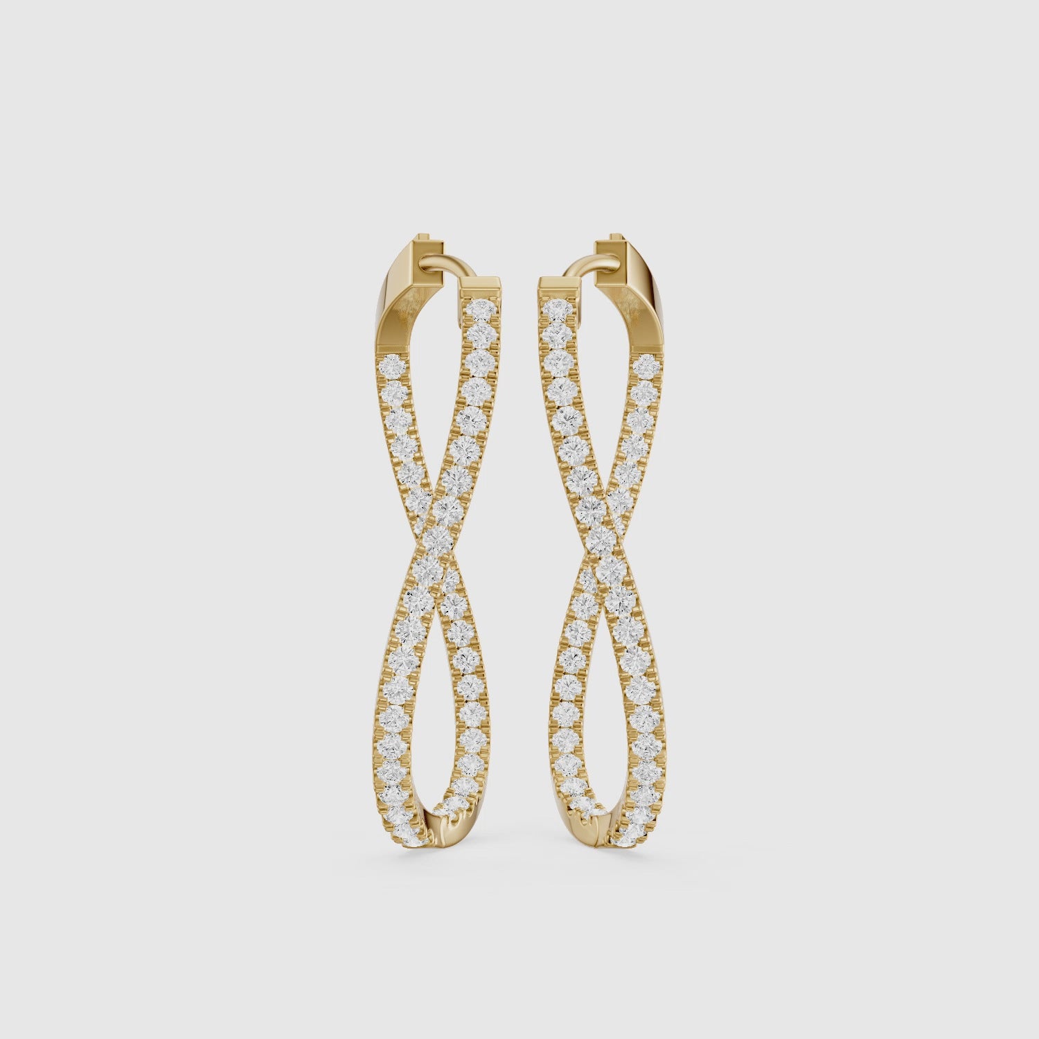 Load video: Kristina Round Lab Grown Diamond Twisted Wave Hoop Earrings