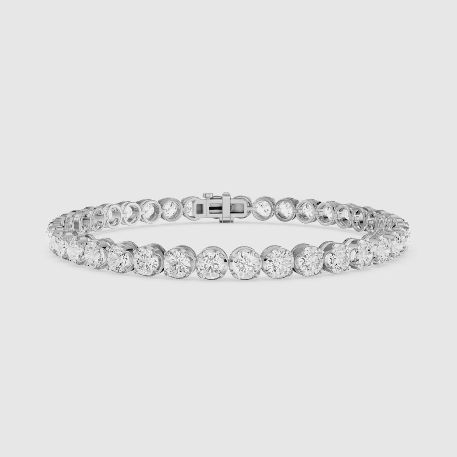 Load video: Ricca Four Prong Round Lab Grown Diamond Tennis Bracelet