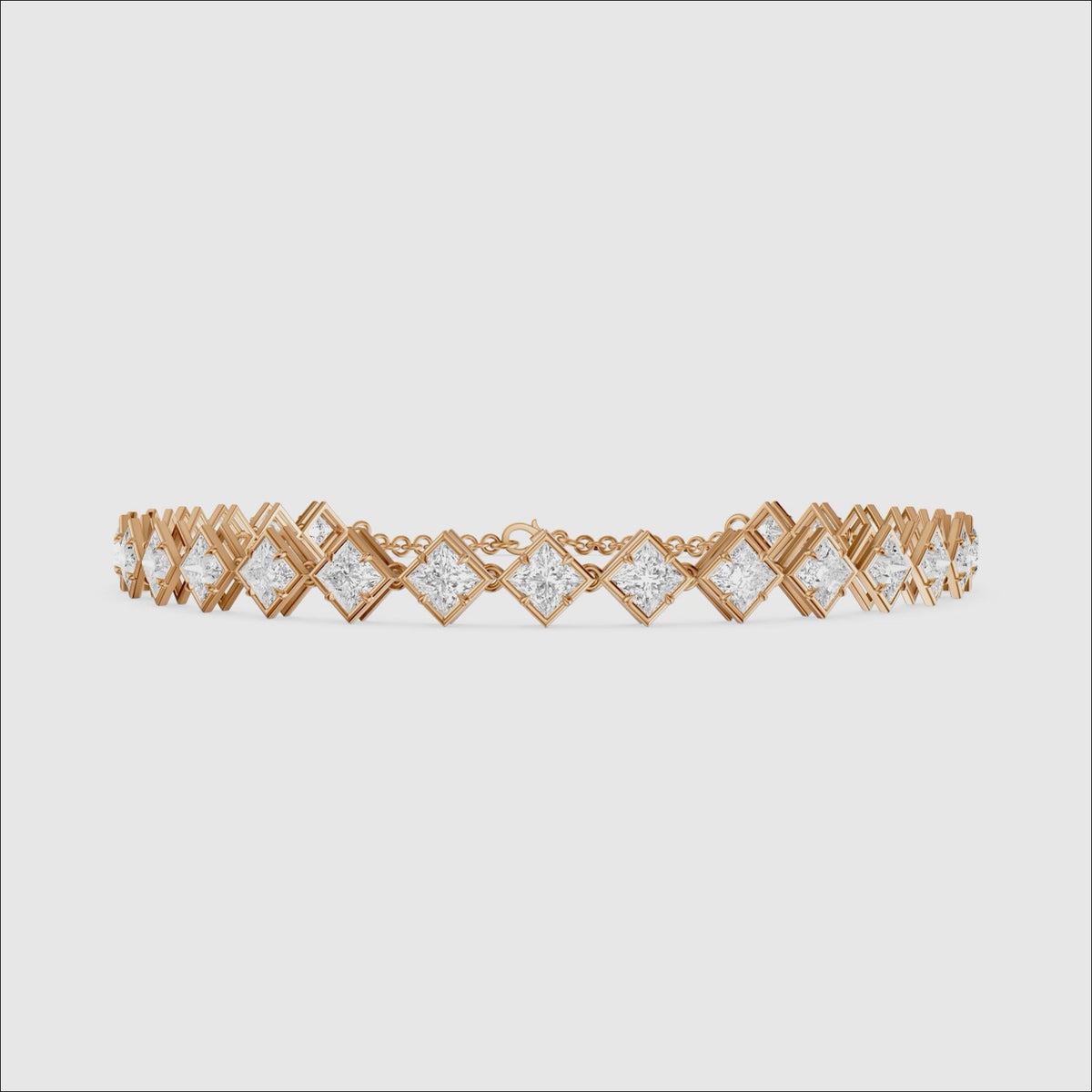 Load video: Laken East West Princess Cut Lab Grown Diamond Tennis Bracelet