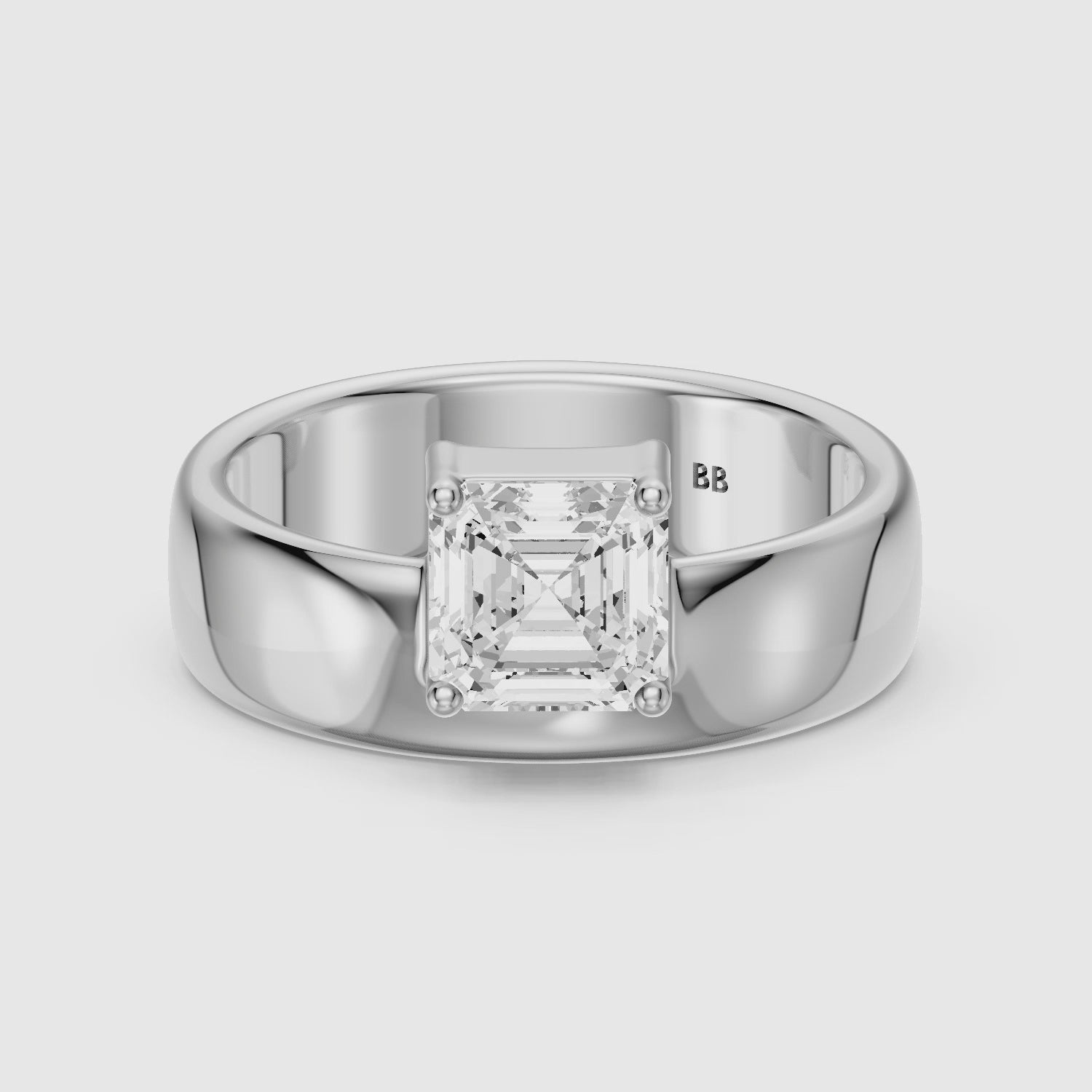 Load video: Paloma Asscher Cut Lab Diamond Fashion Cigar Band