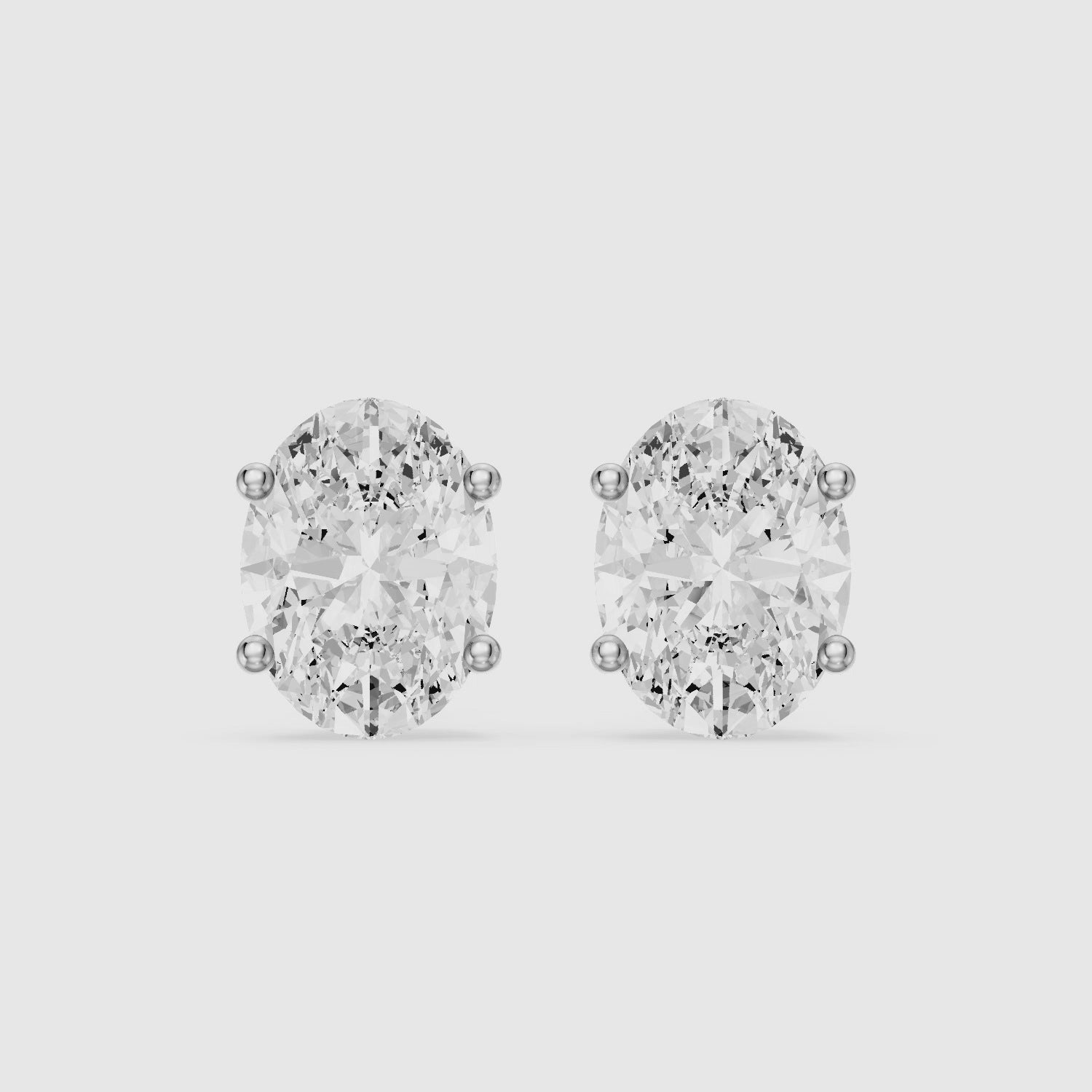 Load video: Aoife Oval Cut Lab Grown Diamond Basket Set Stud Earrings