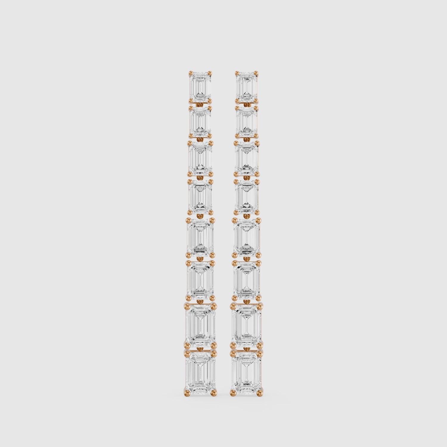 Load video: Posie Emerald Cut Lab Grown Diamond Linear Dangle Earrings