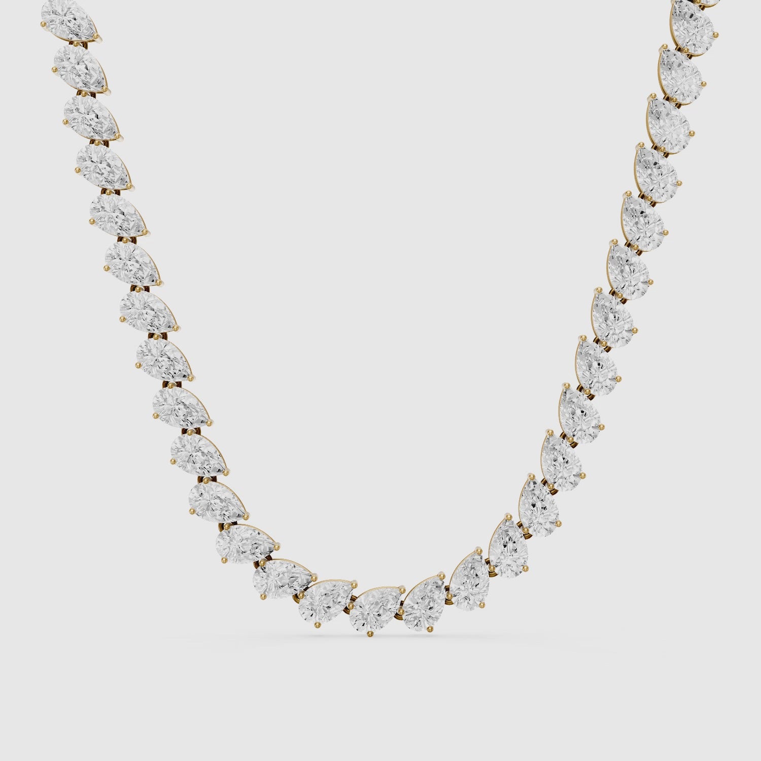 Load video: Nadia Alternating Pear Lab Grown Diamond Tennis Necklace