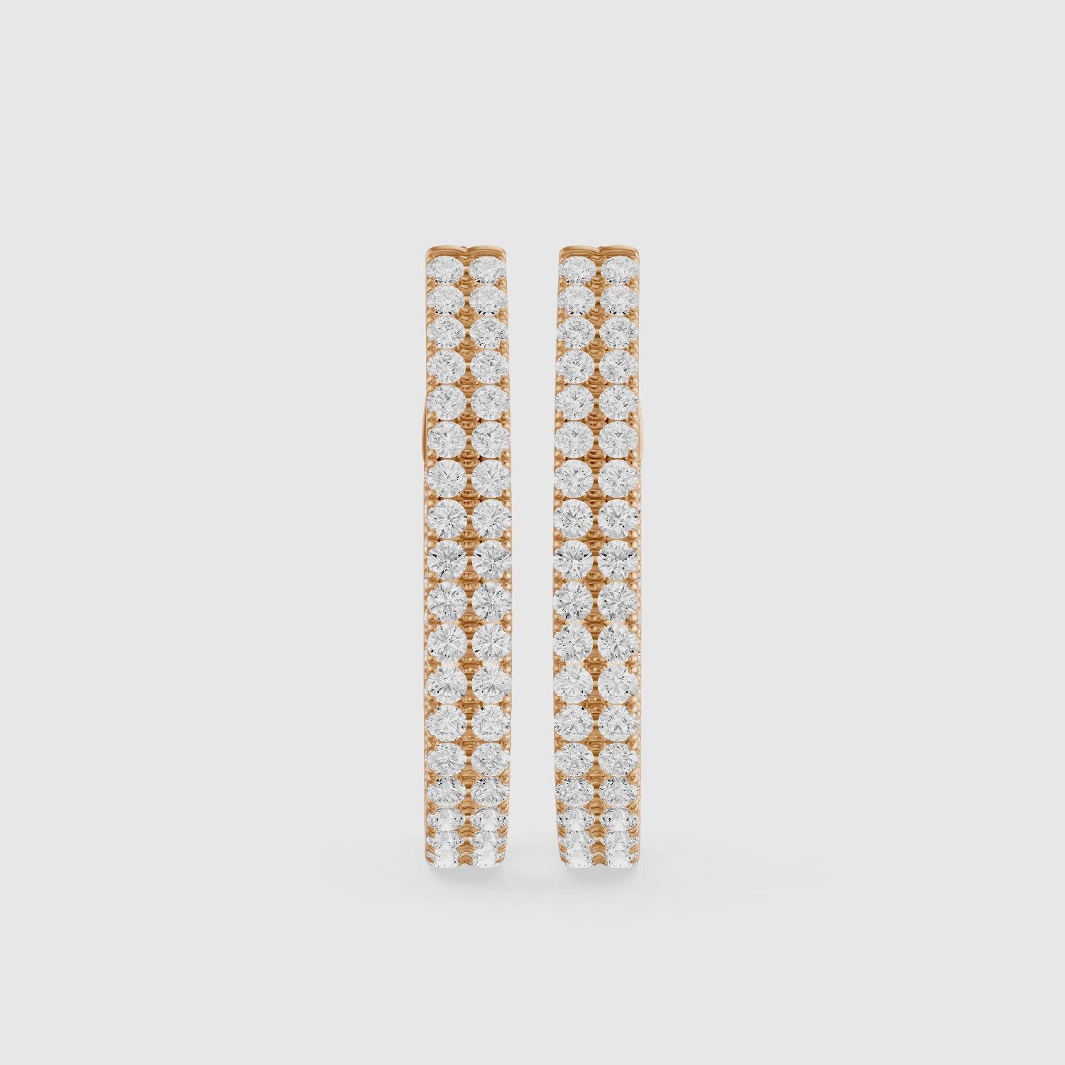 Load video: Lilou Round Lab Grown Diamond Double Row Pavé Hoop Earrings