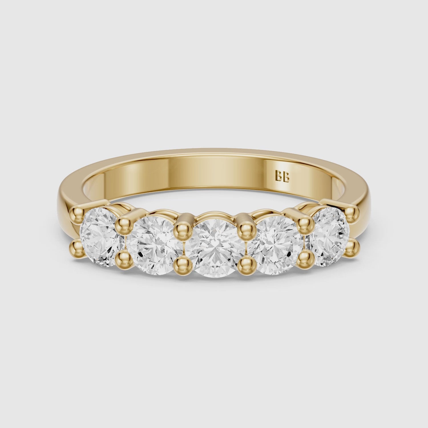 Load video: Mila Round Cut Lab Grown Diamond Anniversary Band