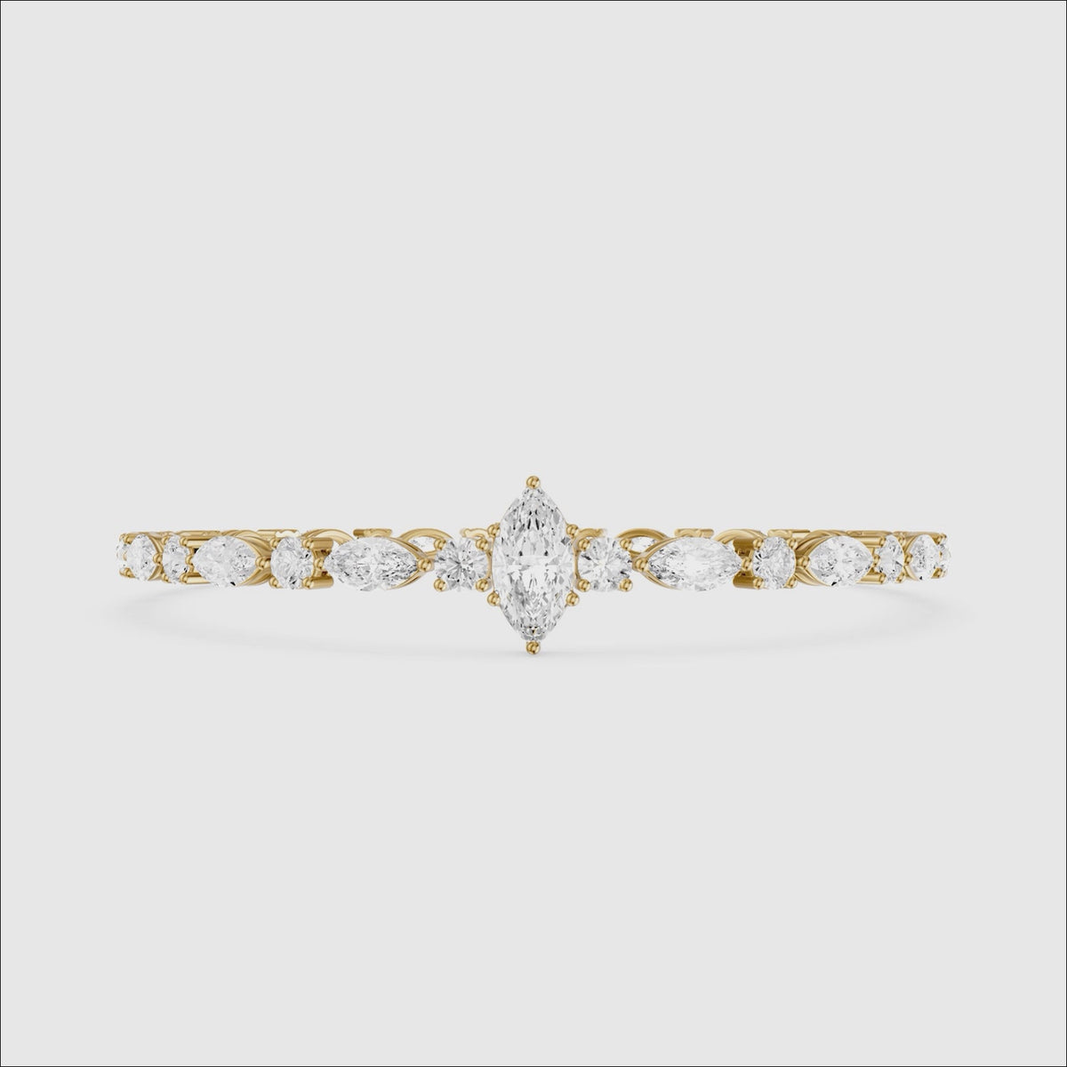 Load video: Angie Round and Marquise Lab Grown Diamond Tennis Bracelet