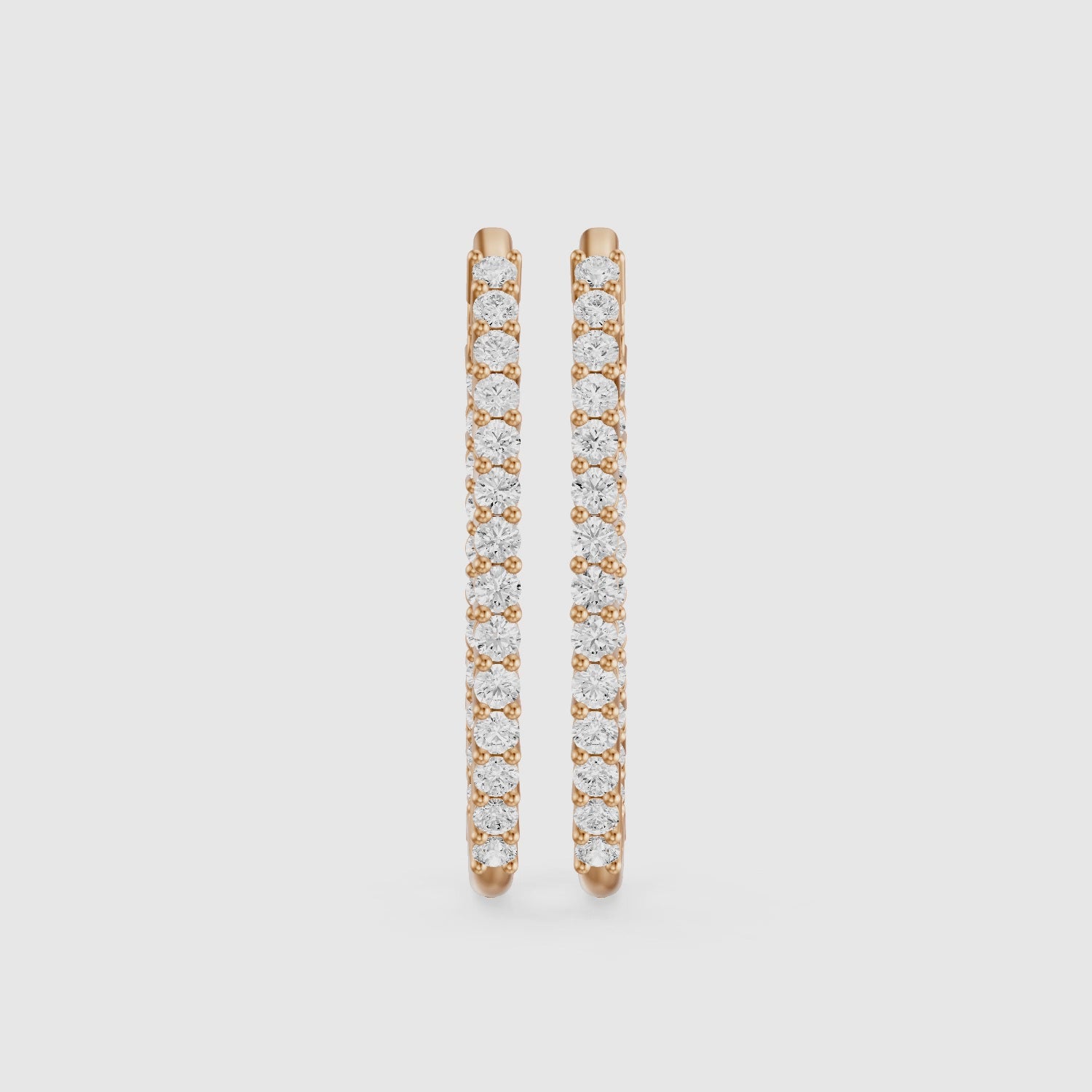 Load video: Odessa Round Lab Grown Diamond Oval Shaped Inside Out Hoop Earrings