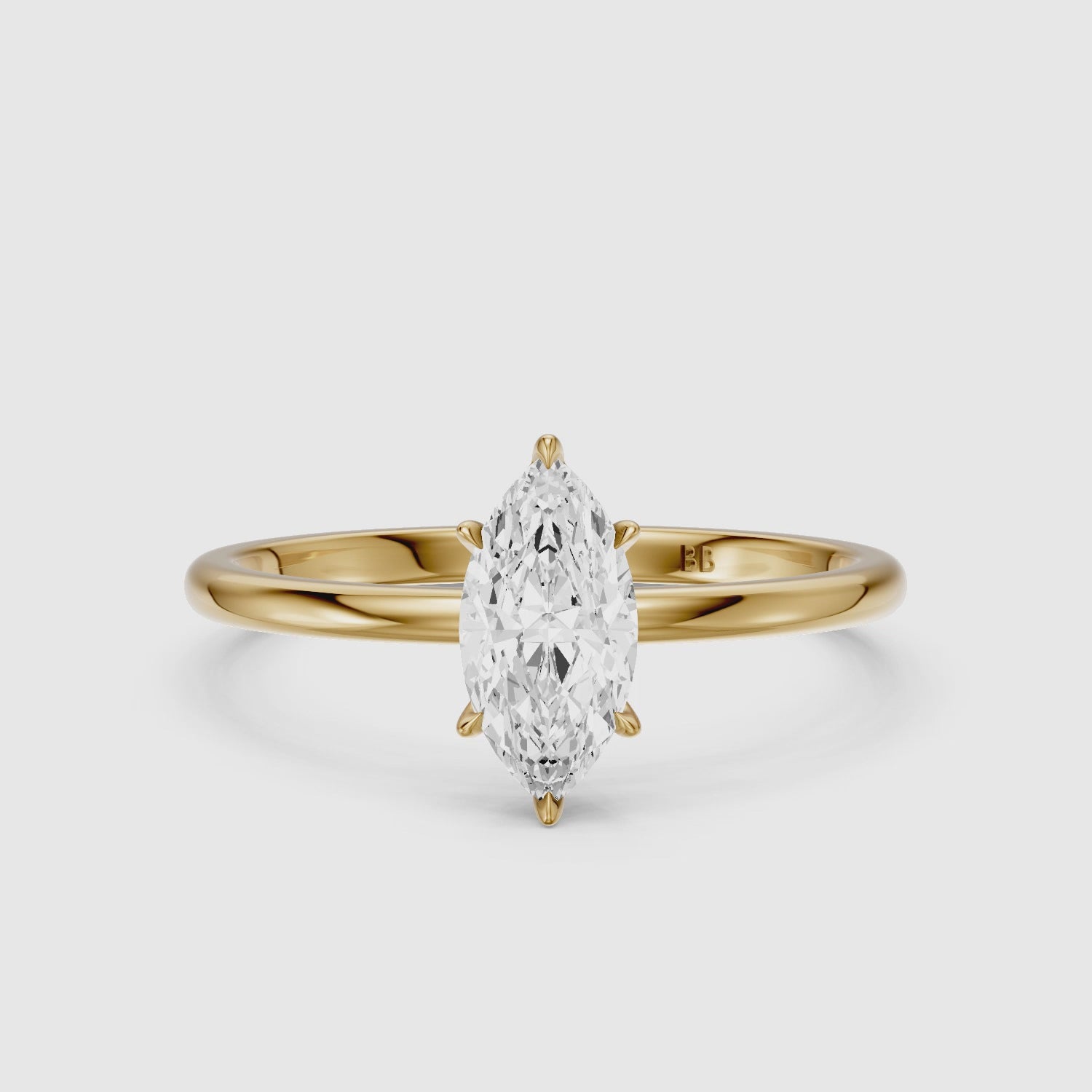Load video: Jakira 6 Prong Marquise Cut Solitaire Moissanite Diamond Ring