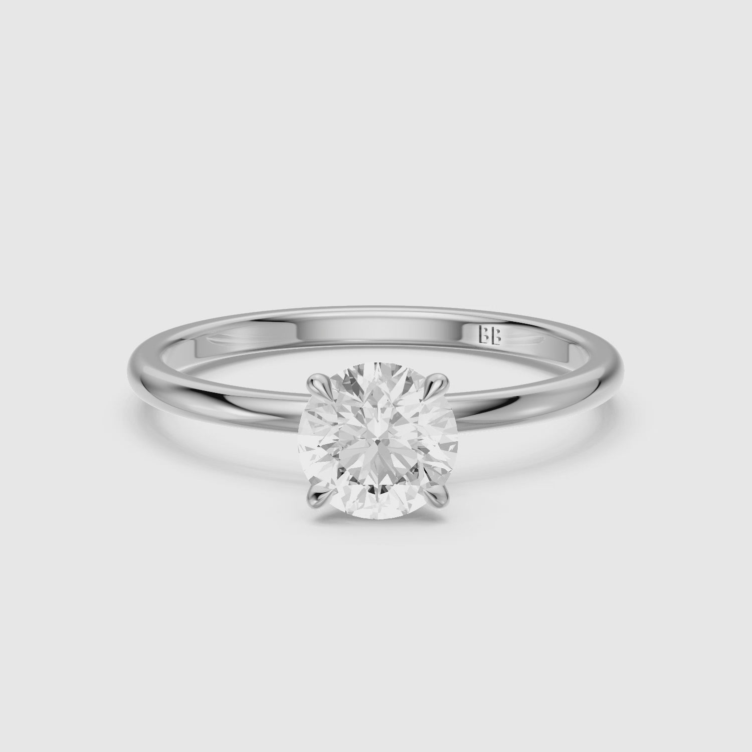 Load video: Dana Round Cut Hidden Halo Moissanite Diamond Engagement Ring