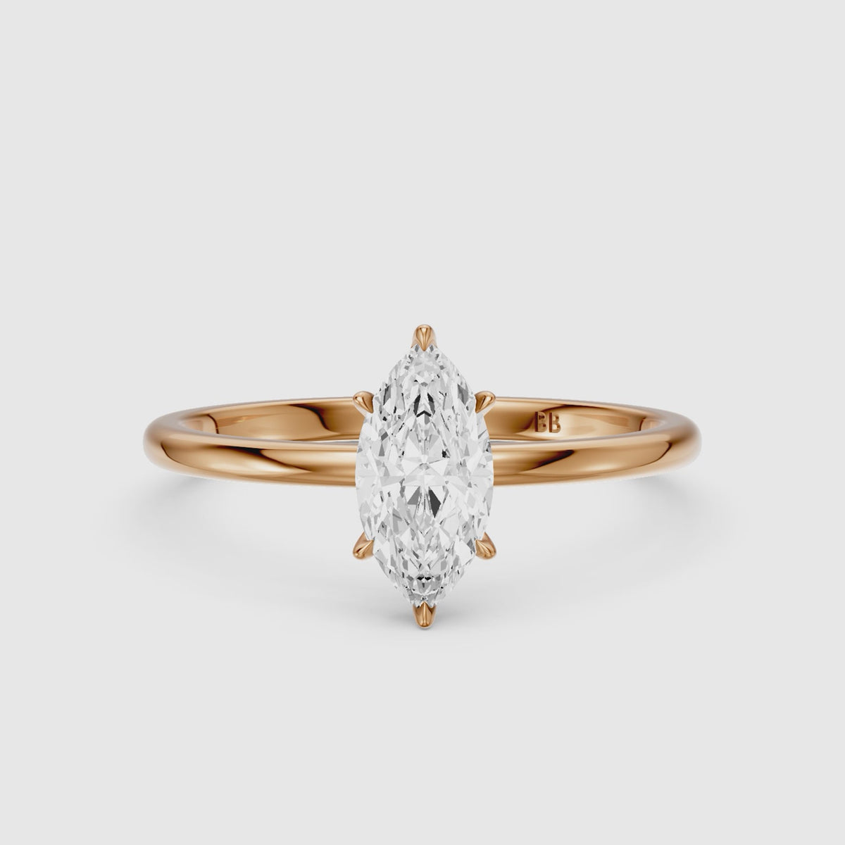 Load video: Jakira 6 Prong Marquise Cut Solitaire Moissanite Diamond Ring