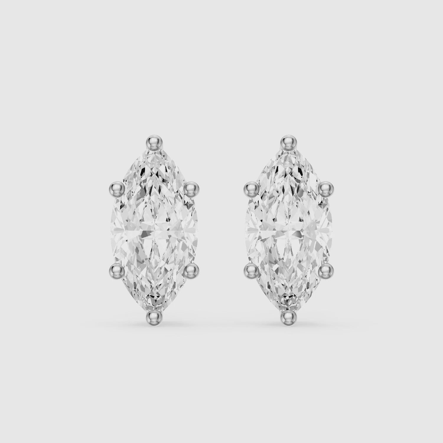 Load video: Belen Marquise Cut Lab Grown Diamond Basket Set Stud Earrings