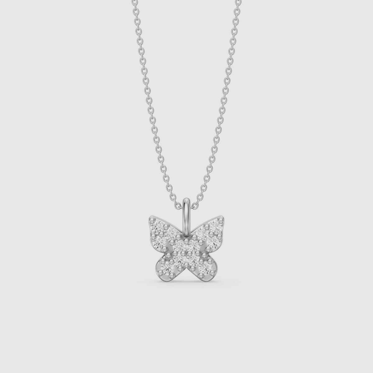 Load video: Ryleigh Round Lab Grown Diamond Butterfly Pendant