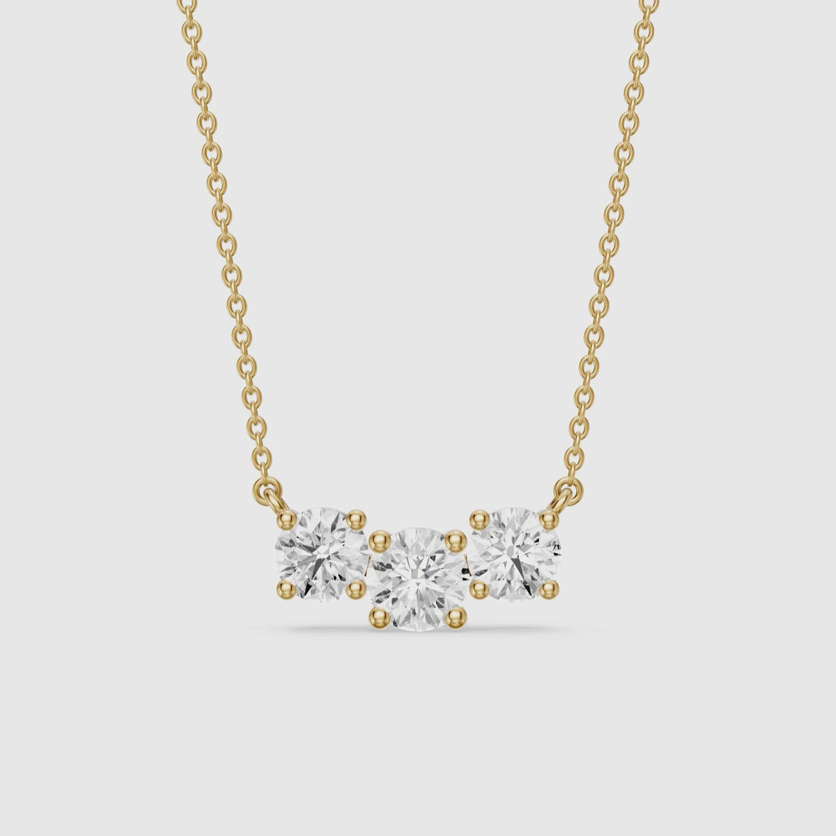 Load video: Sylvia Round Lab Grown Diamond Trio Pendant