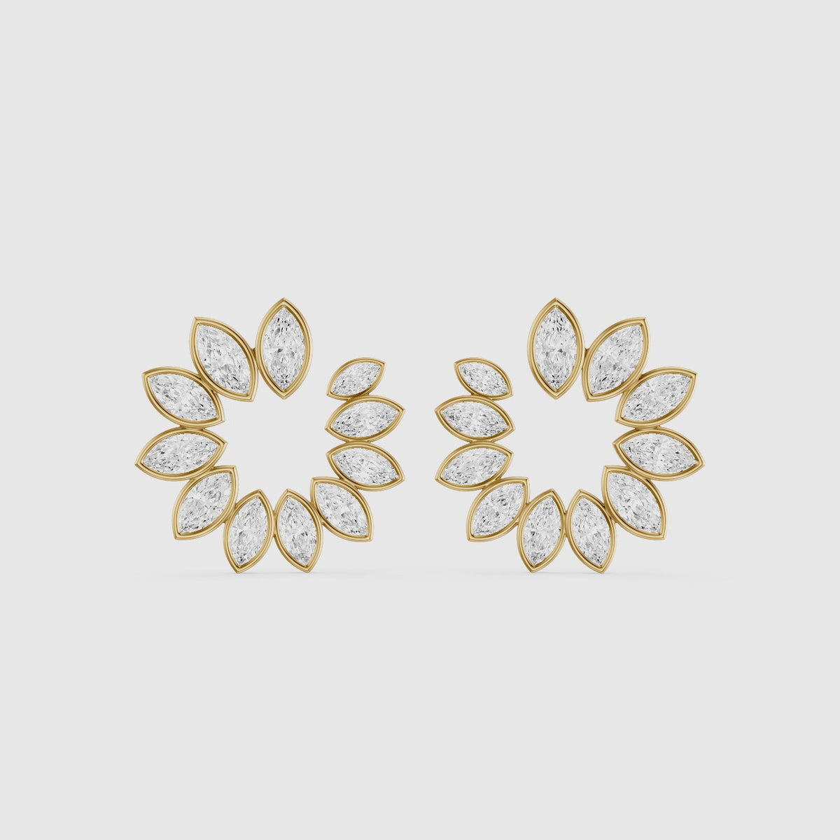 Load video: Melissa Marquise Lab Grown Diamond Front to Back Hoop Earrings