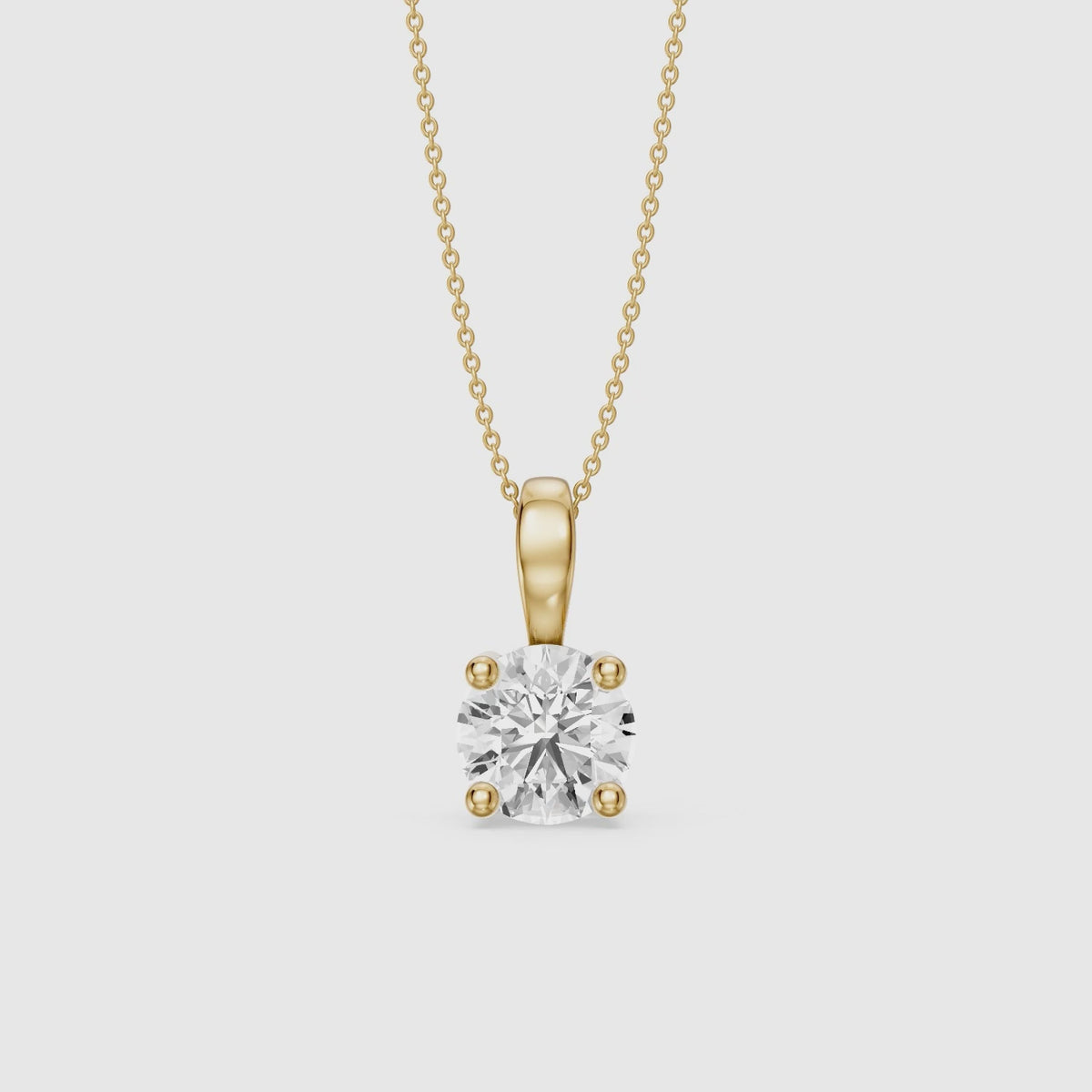 Load video: Beverly Round Cut Lab Grown Diamond Solitaire Pendant