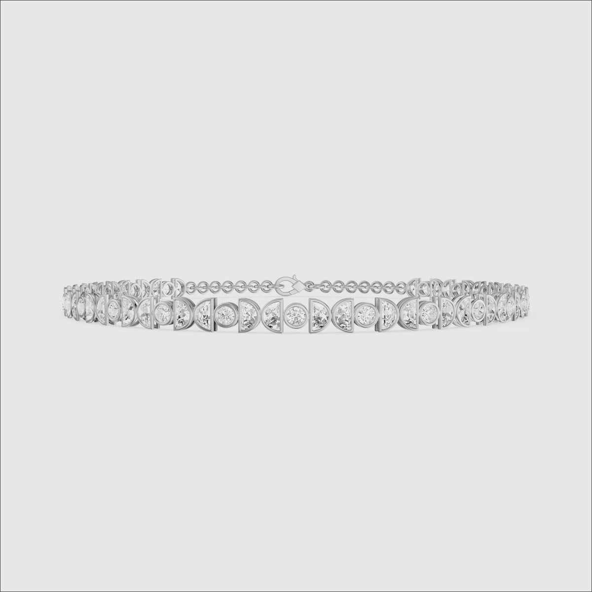 Load video: Aine Round and Half Moon Lab Grown Diamond Tennis Bracelet
