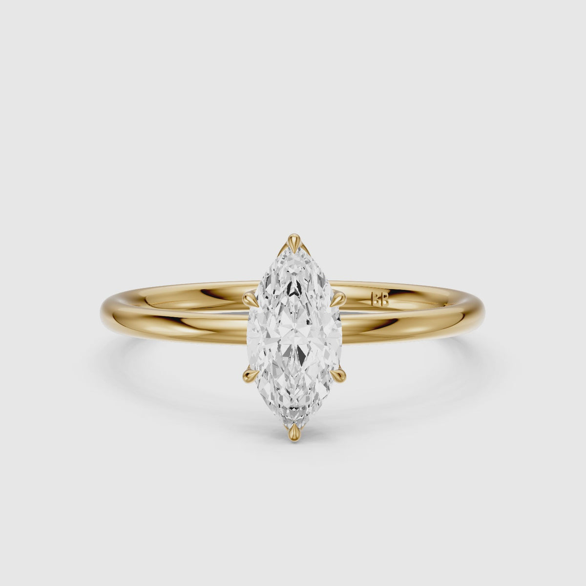 Load video: Vina 6 Prong Tulip Setting Marquise Lab Grown Diamond Engagement Ring