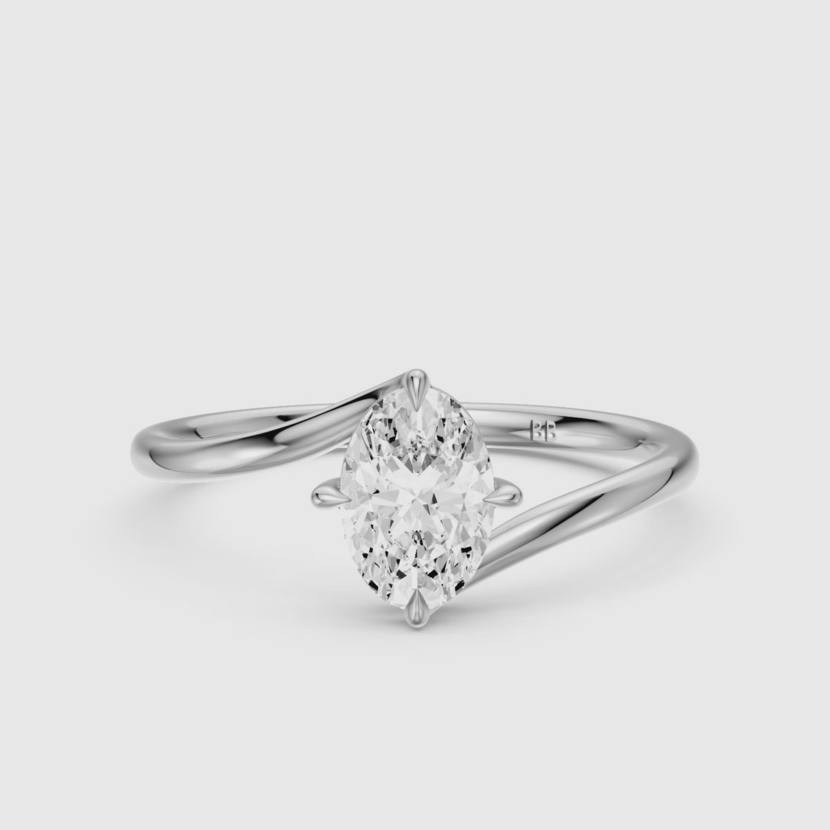 Load video: Lior Oval Cut Solitaire Bypass Lab Grown Diamond Engagement Ring