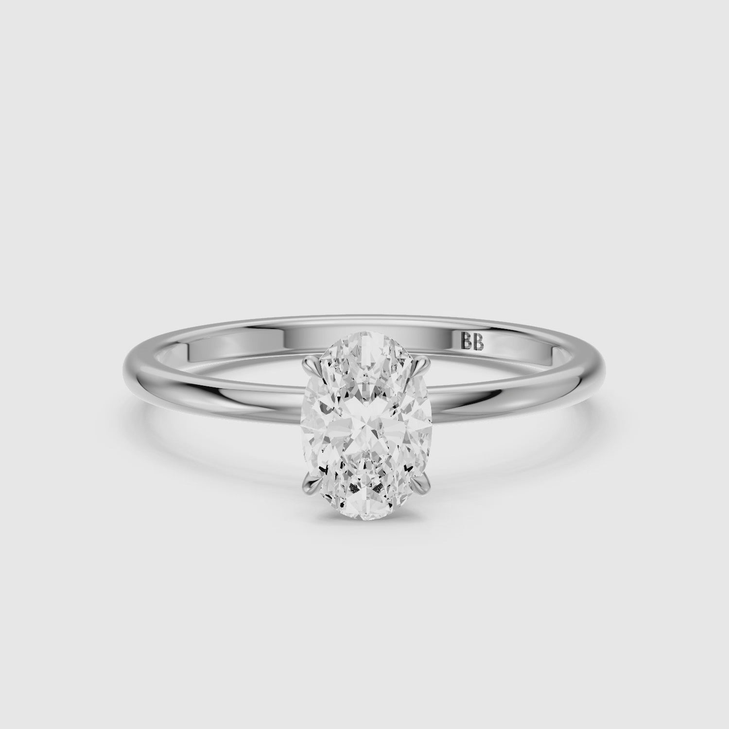 Load video: Julie Oval Hidden Halo Moissanite Diamond Engagement Ring