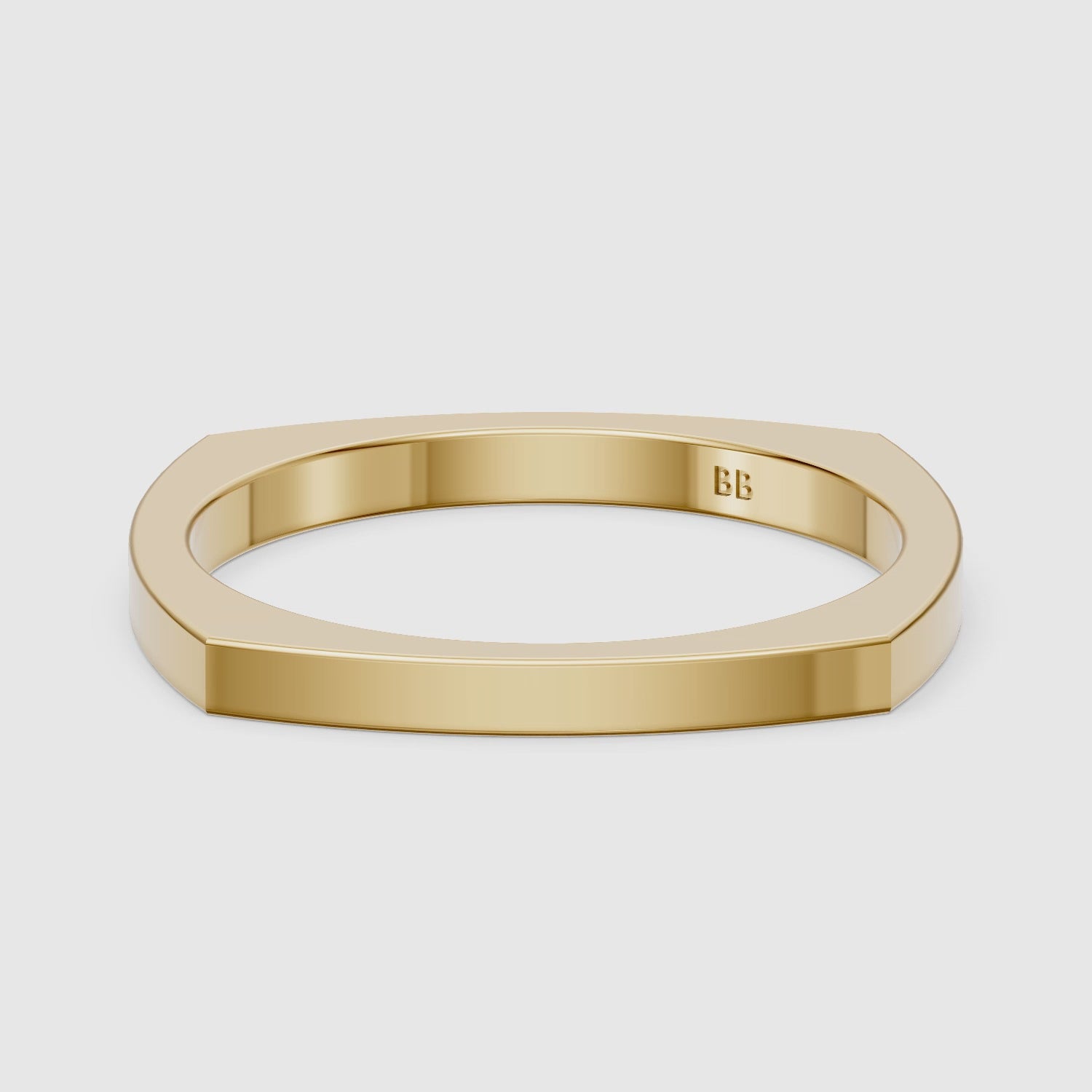 Load video: Veda Square Plain Wedding Band