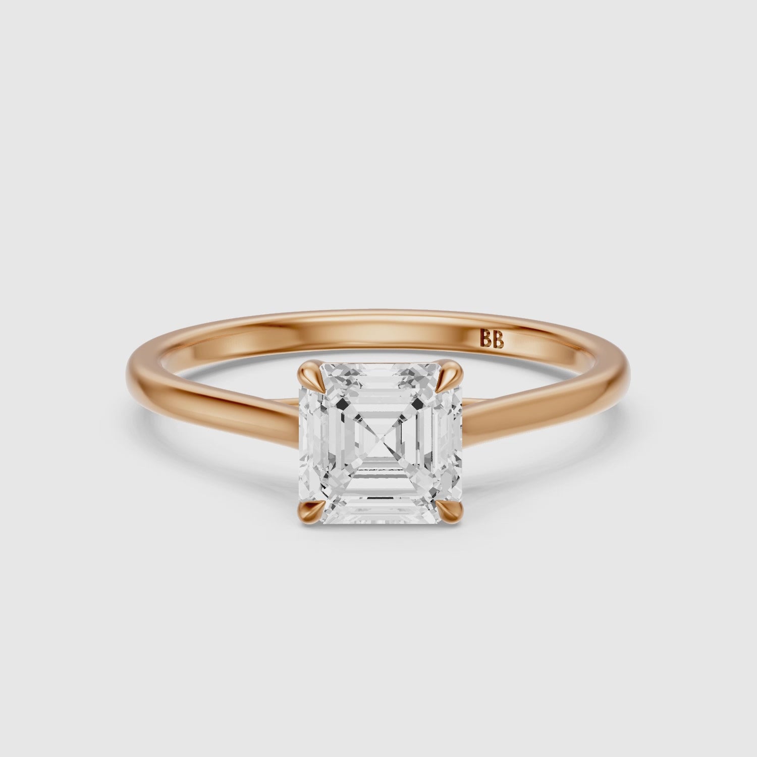 Load video: Olivia Asscher Cut Solitaire Lab Grown Diamond Engagement Ring