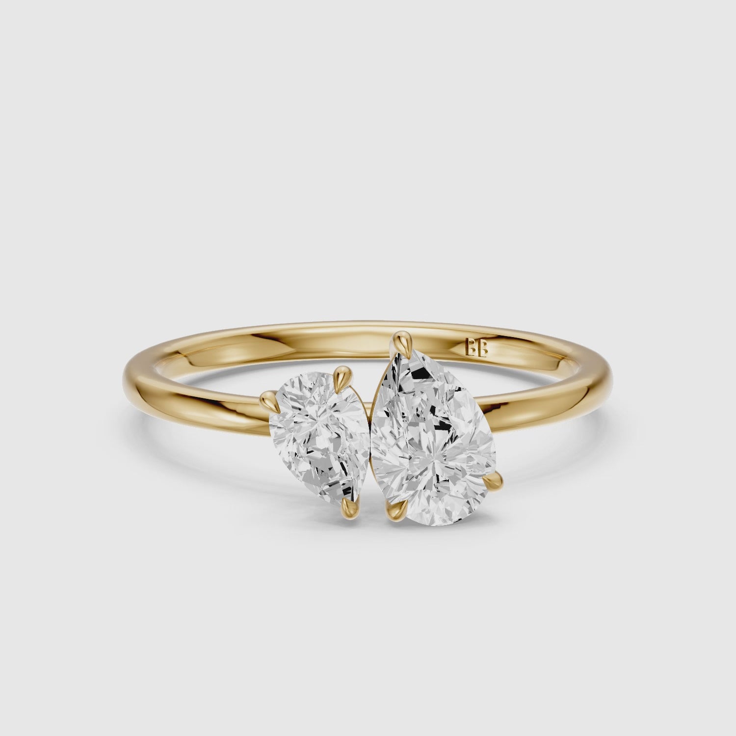 Load video: Blaire Toi Et Moi Engagement Ring With Both Pear Lab Grown Diamonds