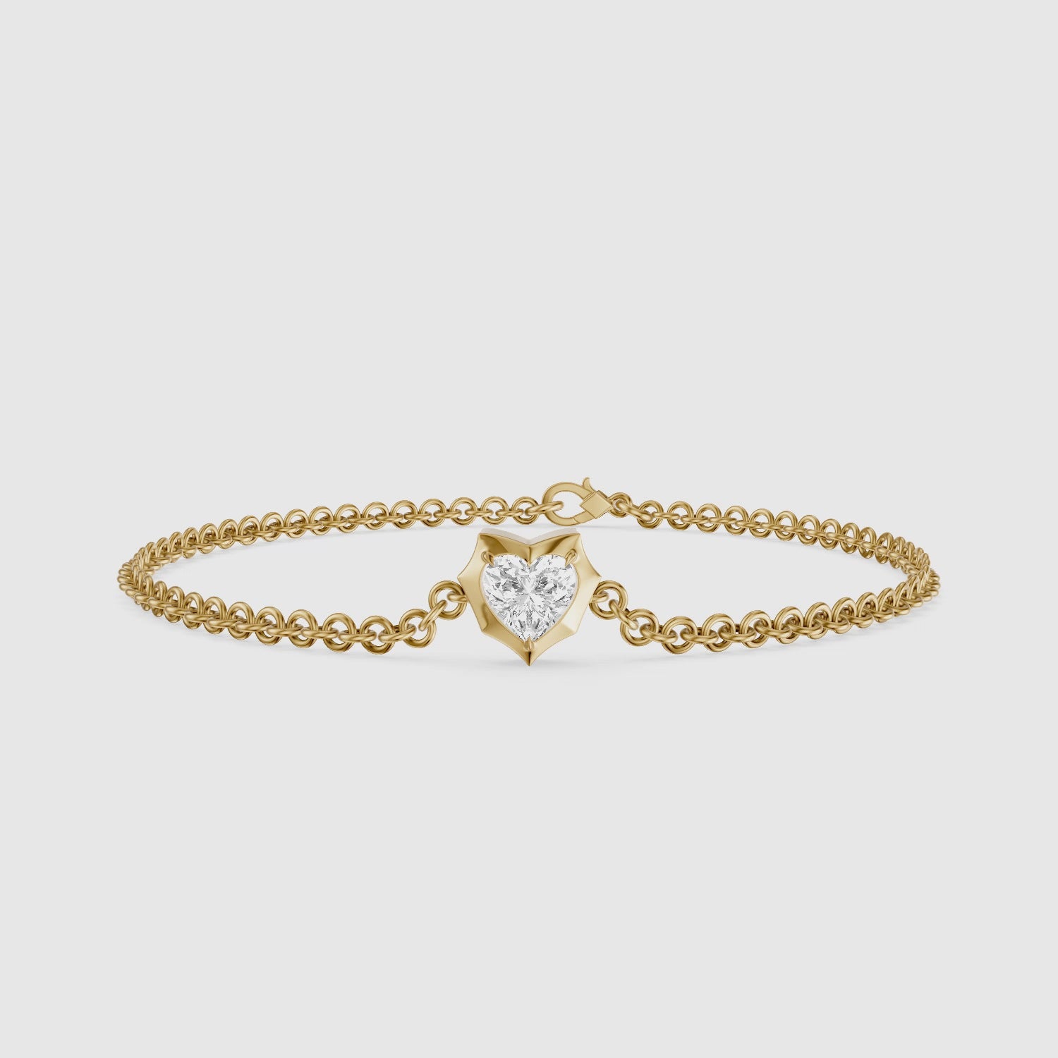 Load video: Alexia Heart Shape Lab Grown Diamond Solitaire Bracelet