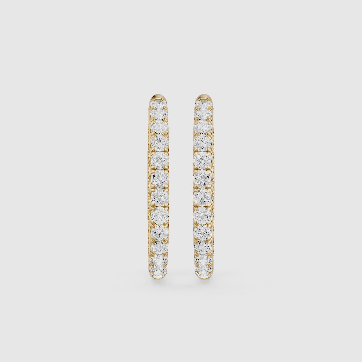 Load video: Nella Round Lab Grown Diamond Inside-Out Hoop Earrings
