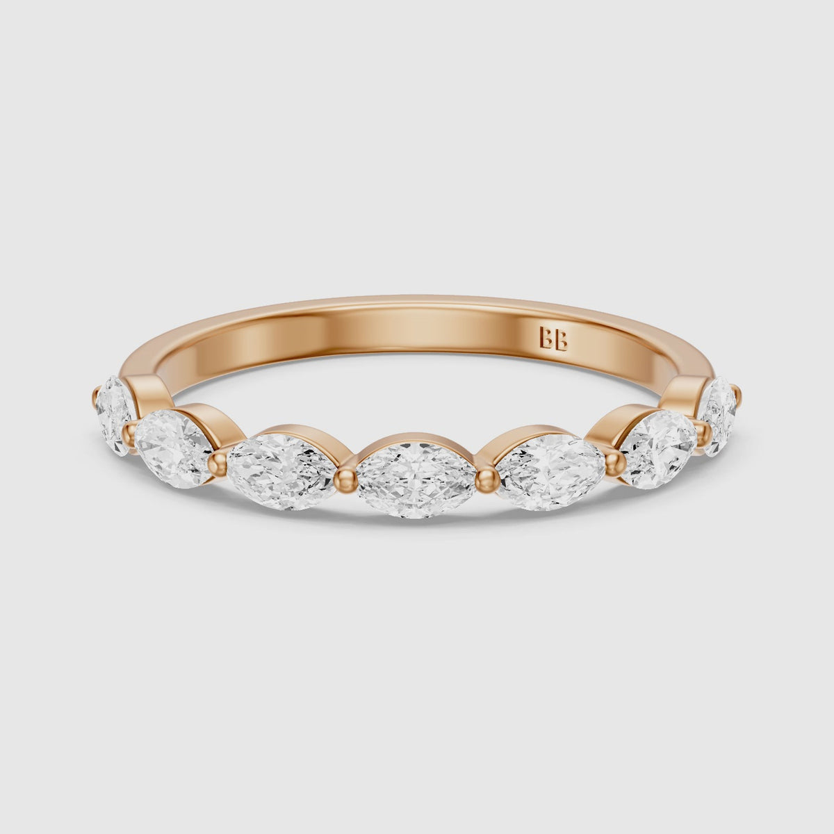 Load video: Calista Marquise Shape Lab Grown Diamond Anniversary Band