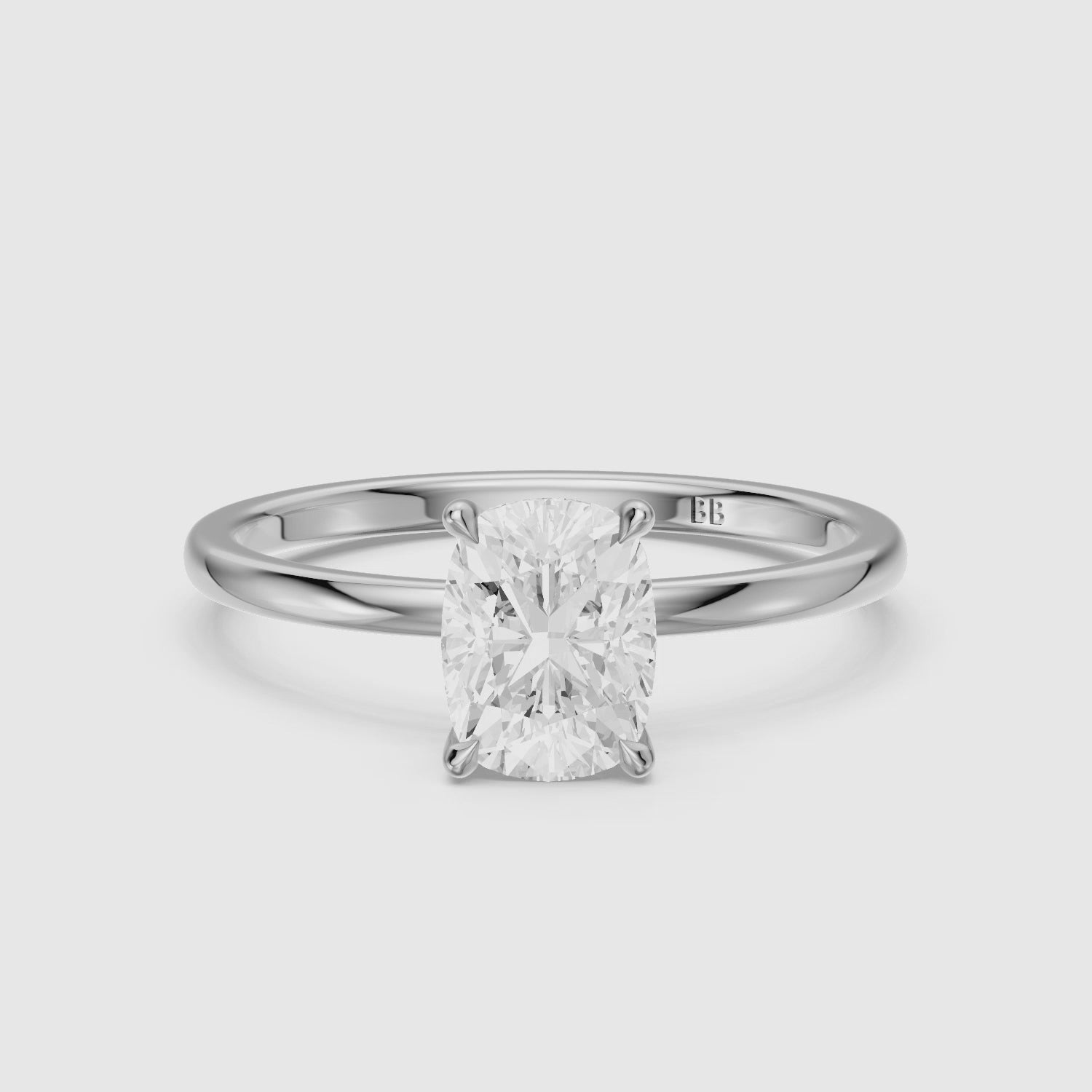 Load video: Melany Elongated Cushion Cut Hidden Halo Lab Grown Diamond Ring