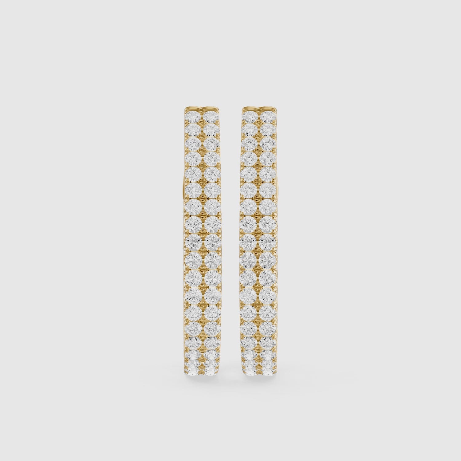 Load video: Lilou Round Lab Grown Diamond Double Row Pavé Hoop Earrings