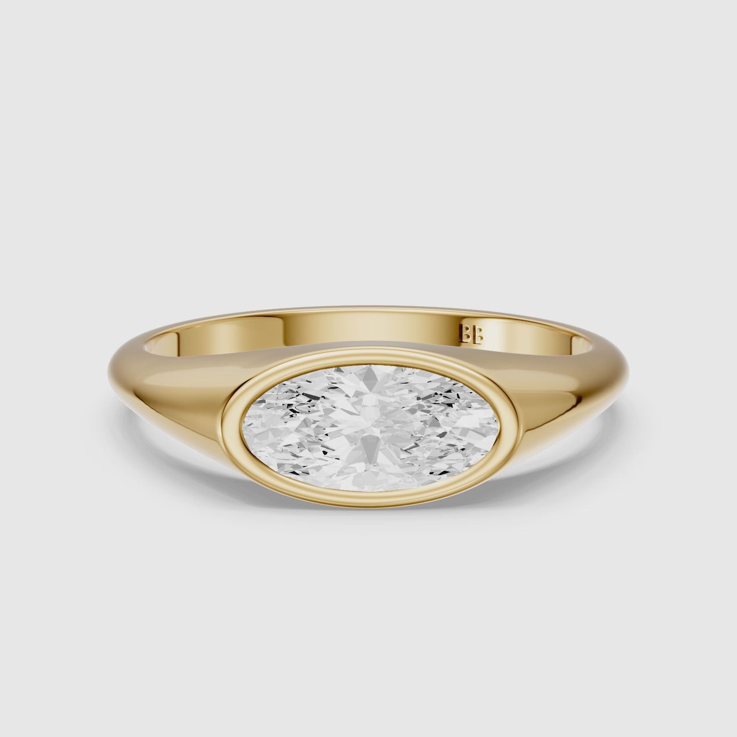 Load video: Ivy Moval Cut Moissanite Diamond Bezel Solitaire Ring