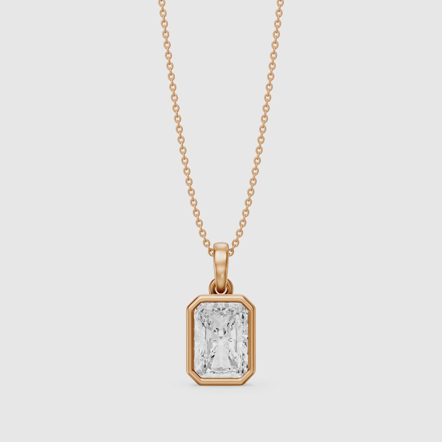 Load video: Gianna Radiant Cut Solitaire Lab Grown Diamond Pendant