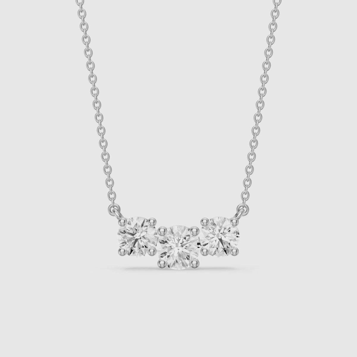 Load video: Sylvia Round Lab Grown Diamond Trio Pendant