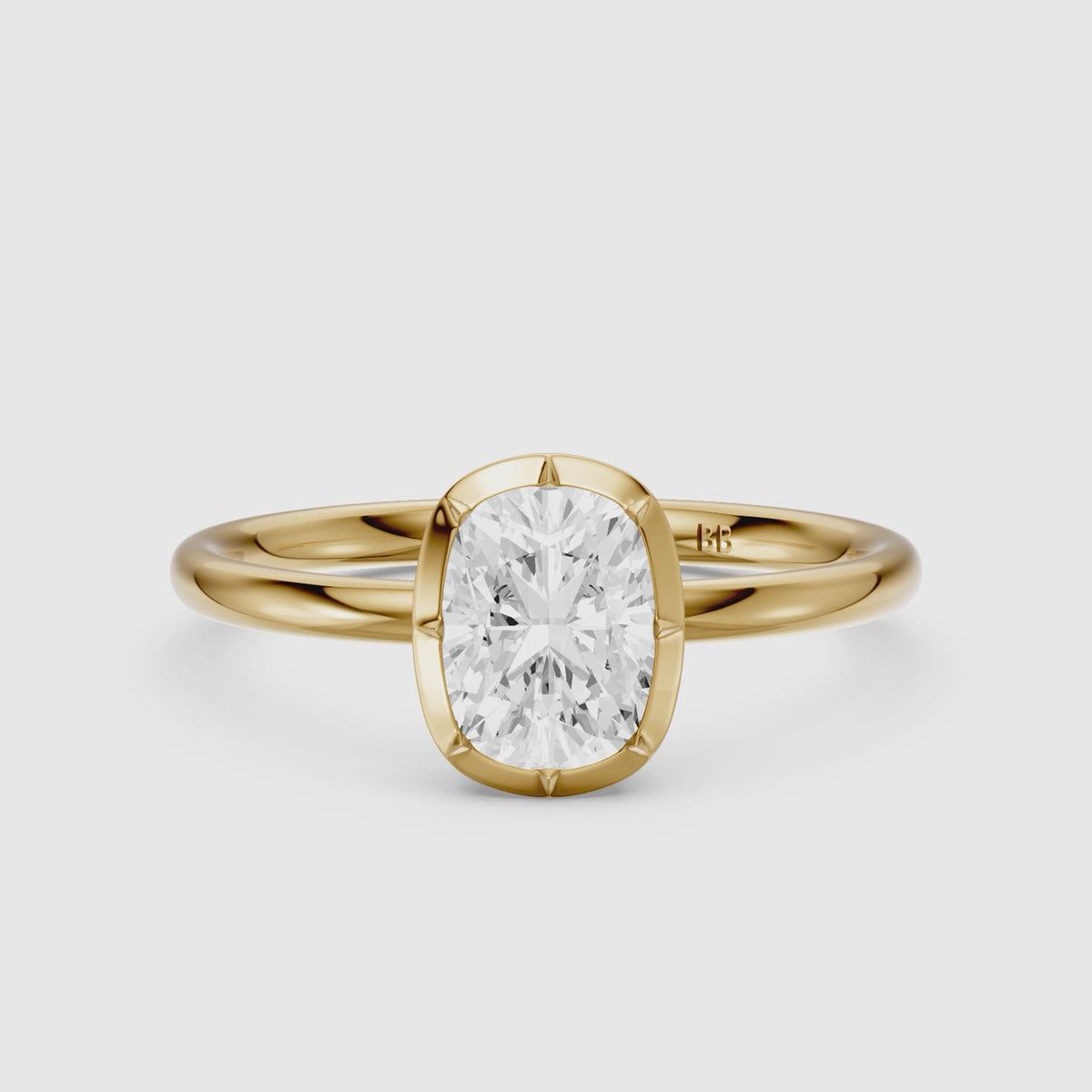 Load video: Zoe Elongated Cushion Lab Grown Diamond Solitaire Engagement Ring