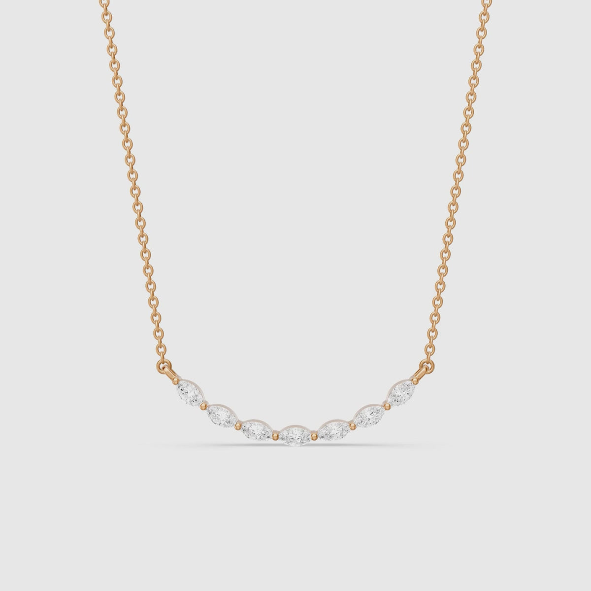Load video: Frances Marquise Lab Diamond Bar Curved Necklace