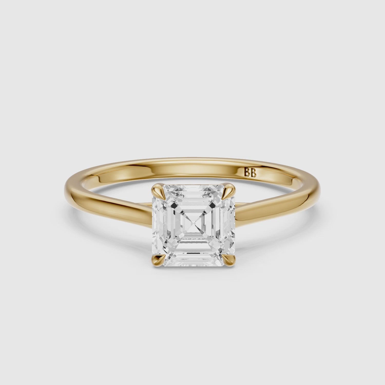 Load video: Olivia Asscher Cut Solitaire Lab Grown Diamond Engagement Ring