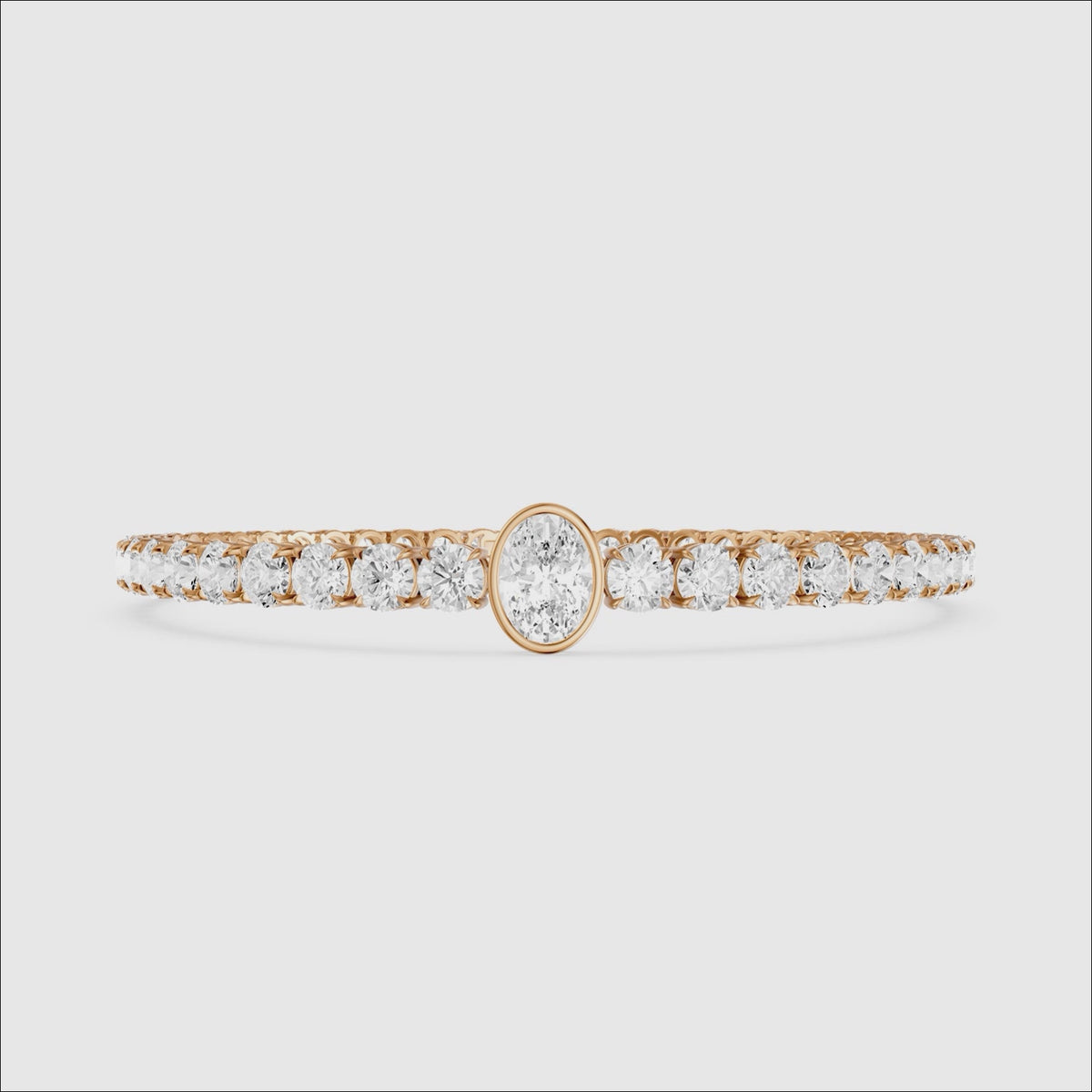 Load video: Sylvie Oval Lab Grown Diamonds Single Station Tennis Bracelet