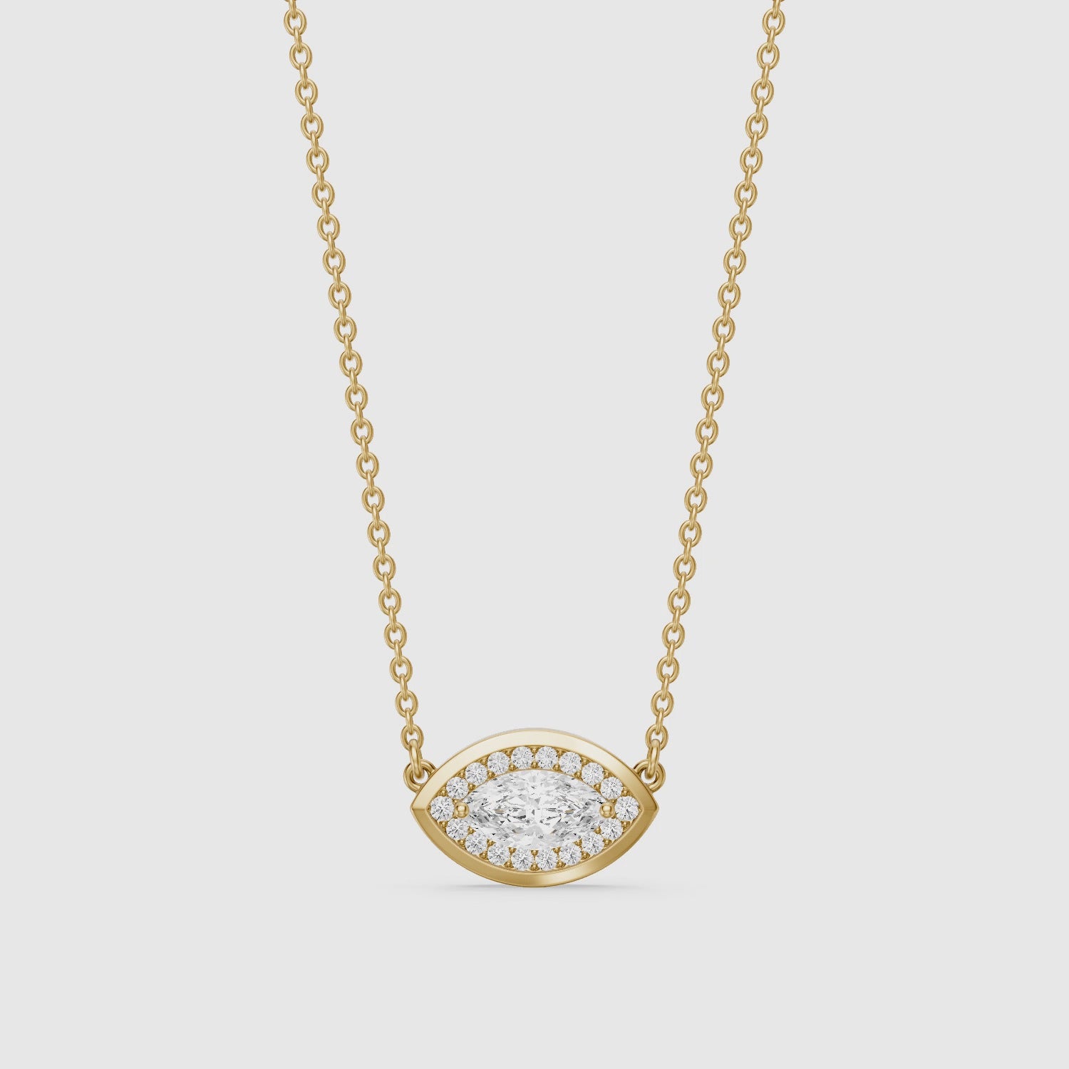 Load video: Lavinia Marquise Lab Grown Diamond Evil Eye Necklace