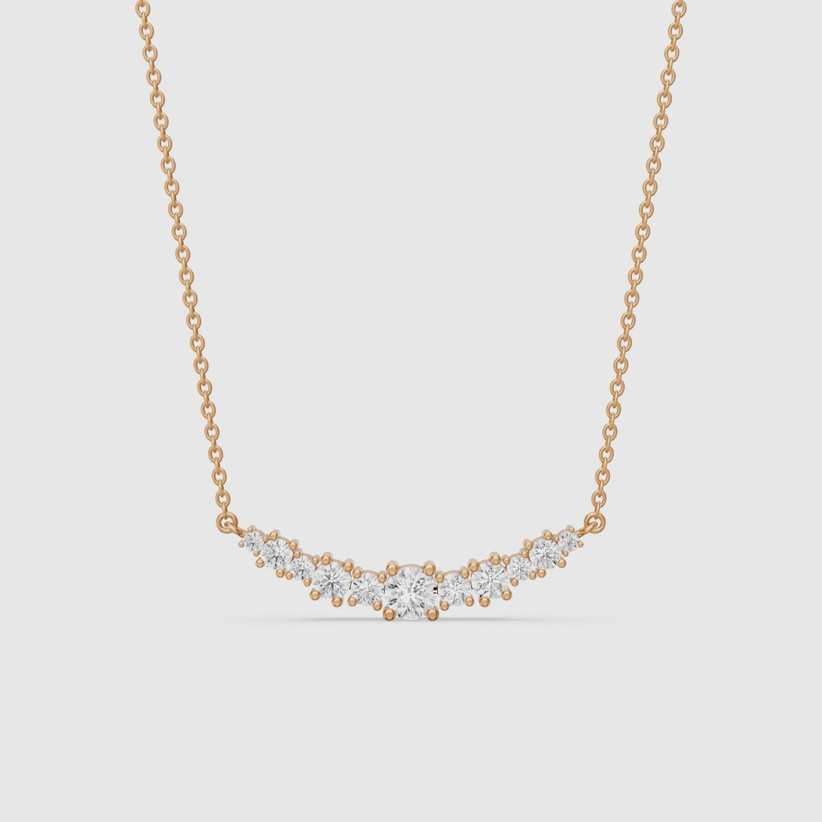 Load video: Madisson Graduated Round Lab Grown Diamond Chevron Necklace