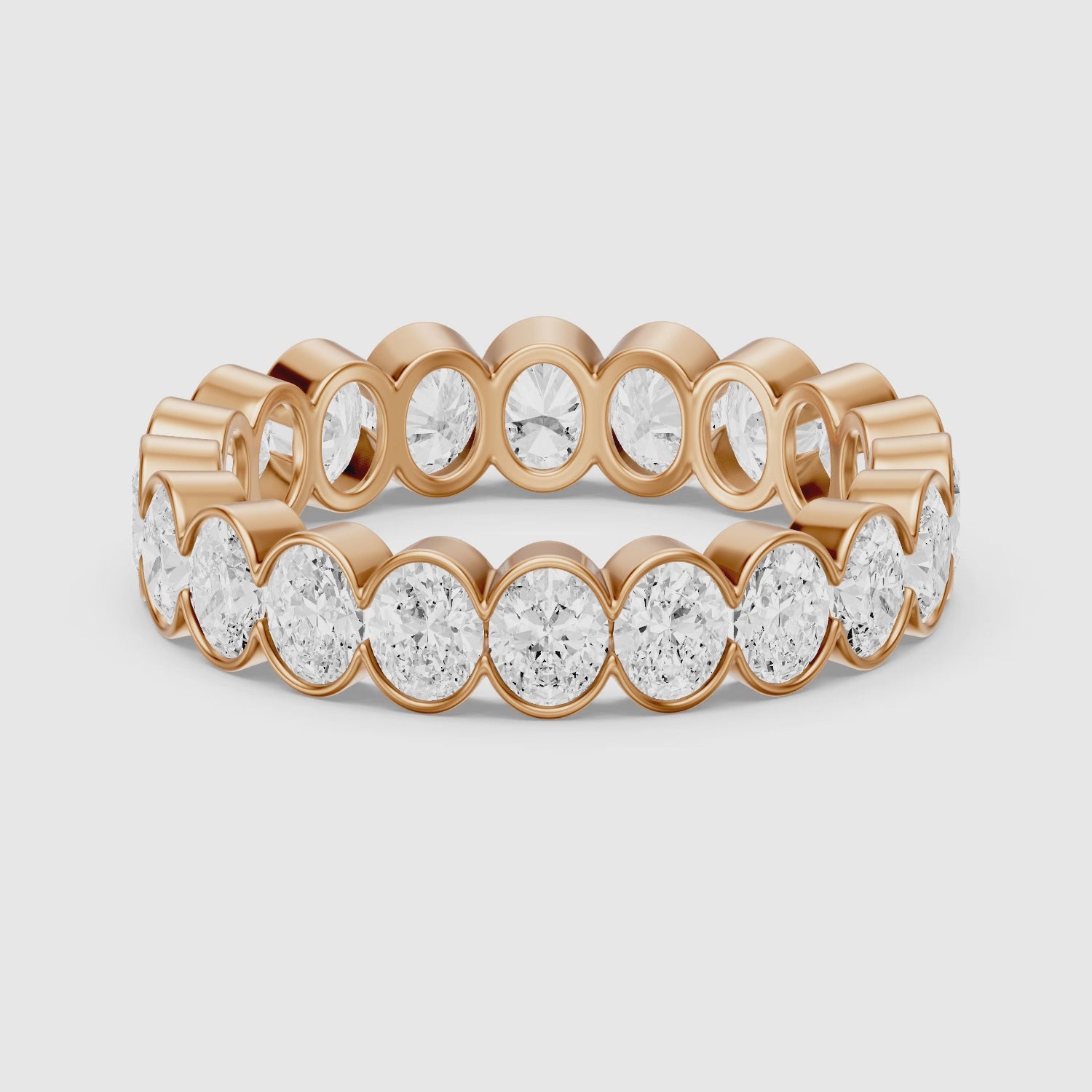 Load video: Bella Bold Oval Lab Grown Diamond Eternity Wedding Band