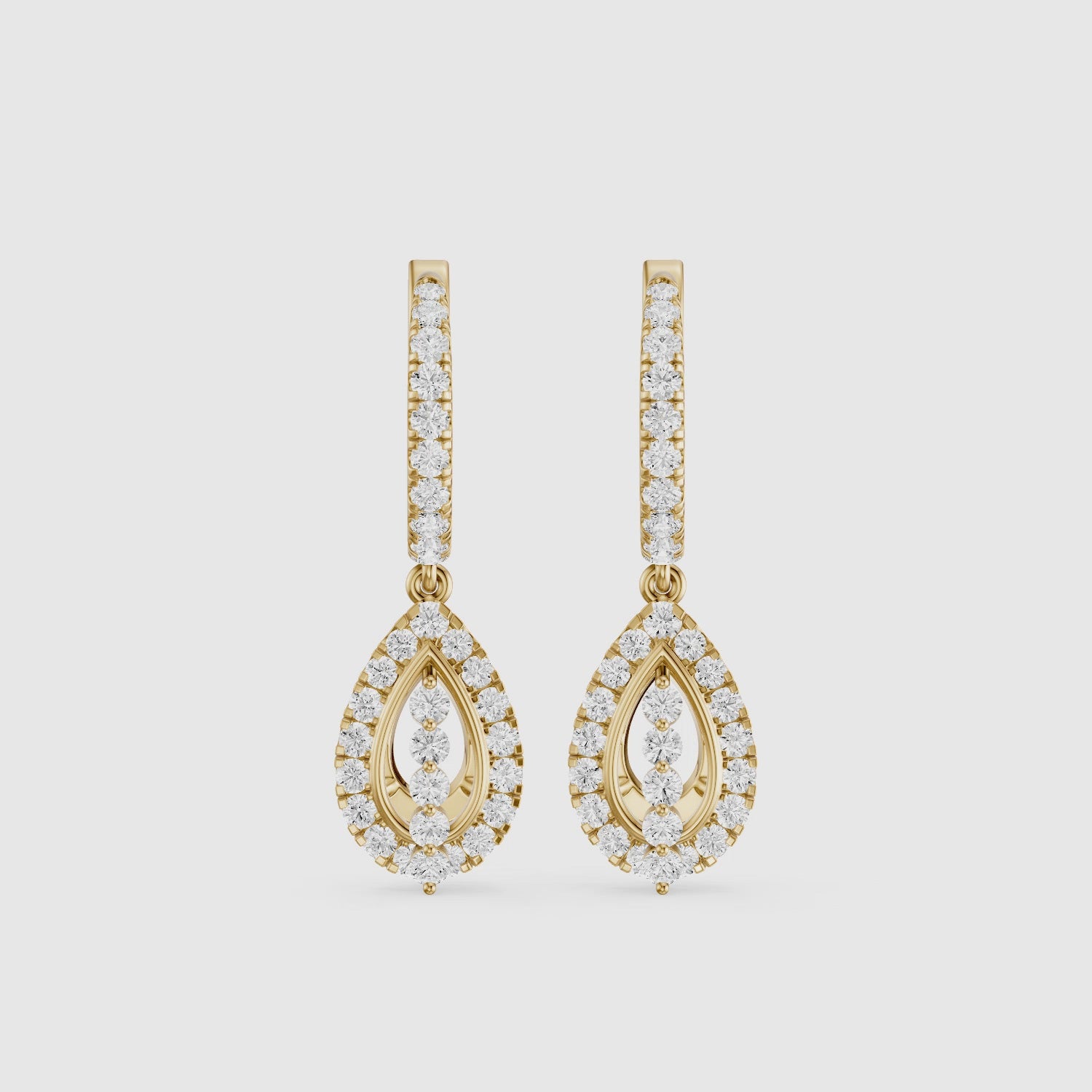 Load video: Kassidy Round Lab Grown Diamond Leverback Drop Earrings