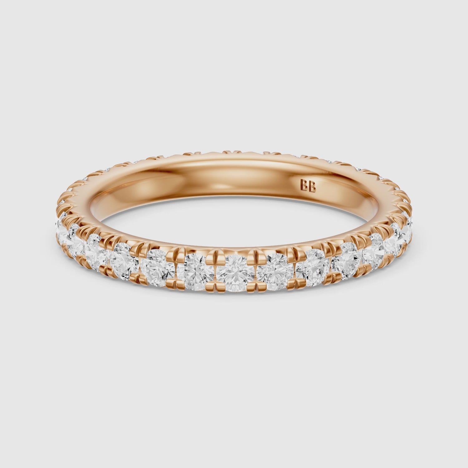 Load video: Miley Round Cut Shared Prong Full Eternity Lab Grown Diamond Band