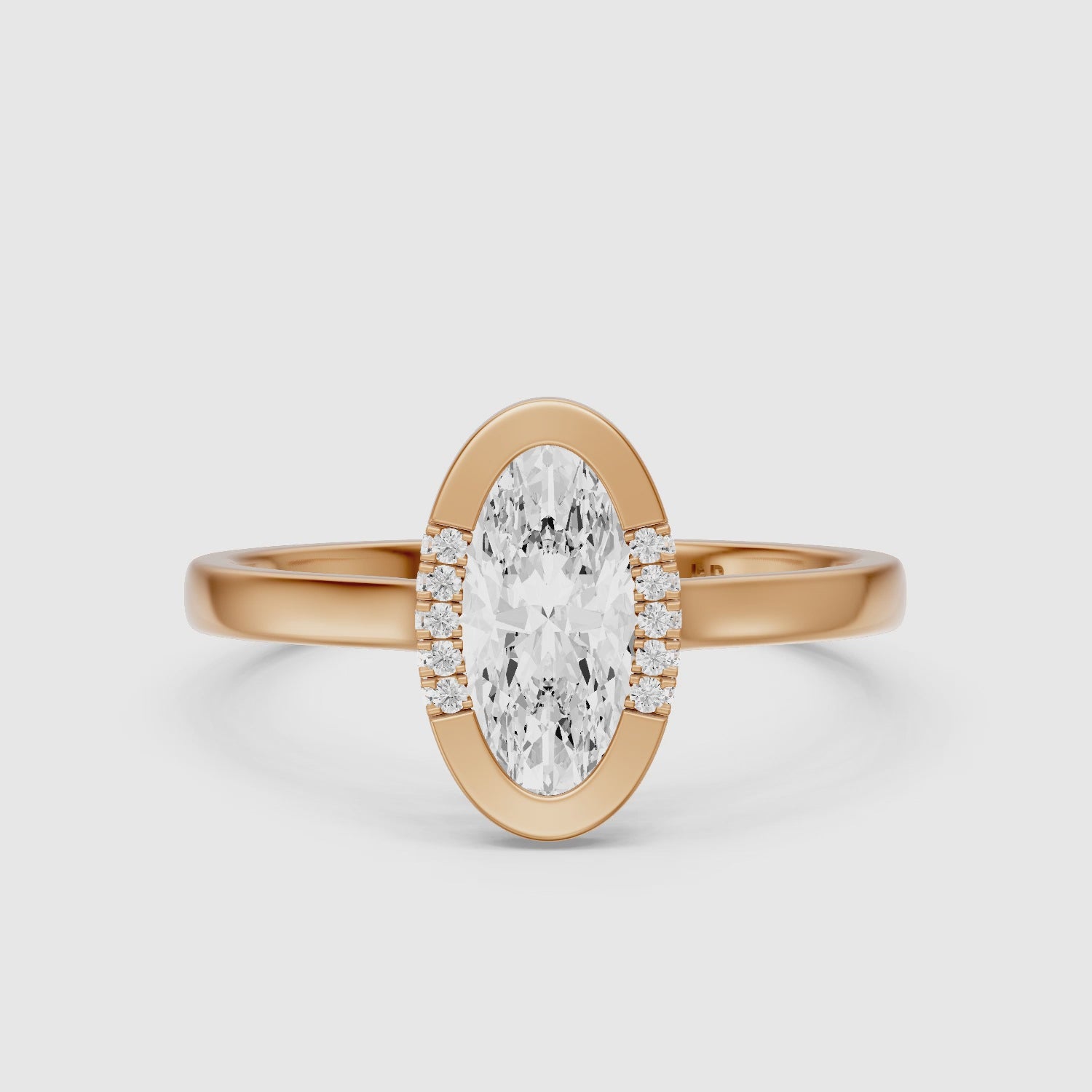 Load video: Amaya Moval Moissanite Diamond Bezel Ring with Hidden Diamond Accents
