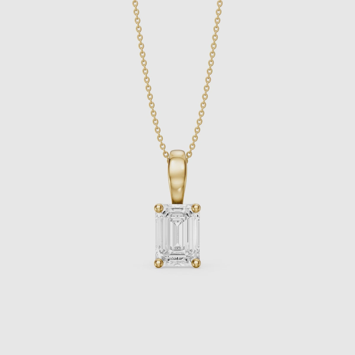 Load video: Malin Emerald Cut Lab Grown Diamond Solitaire Pendant