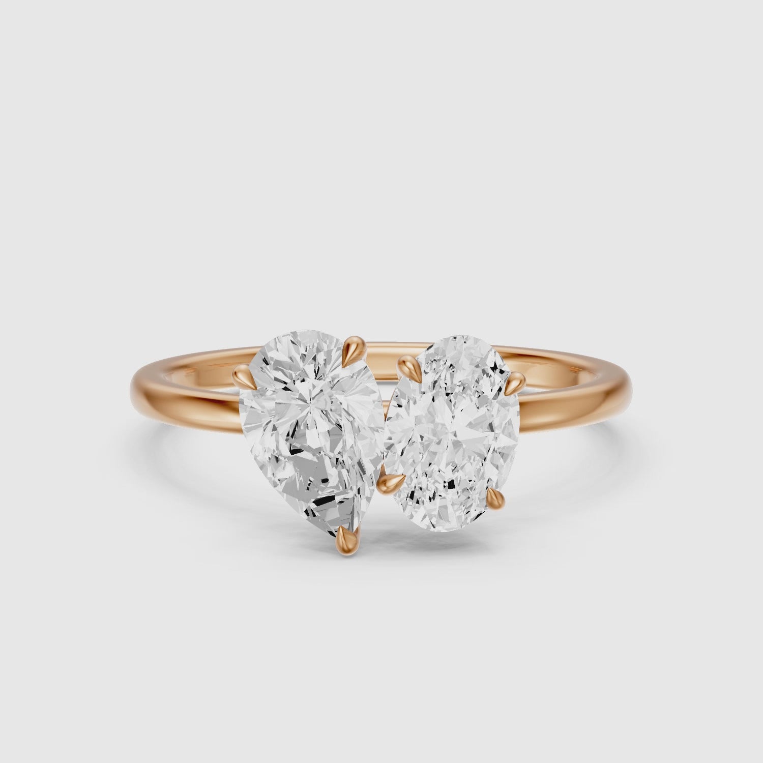 Load video: Lilian Toi Et Moi Ring With Pear and Oval Two Stone Lab Grown Diamond