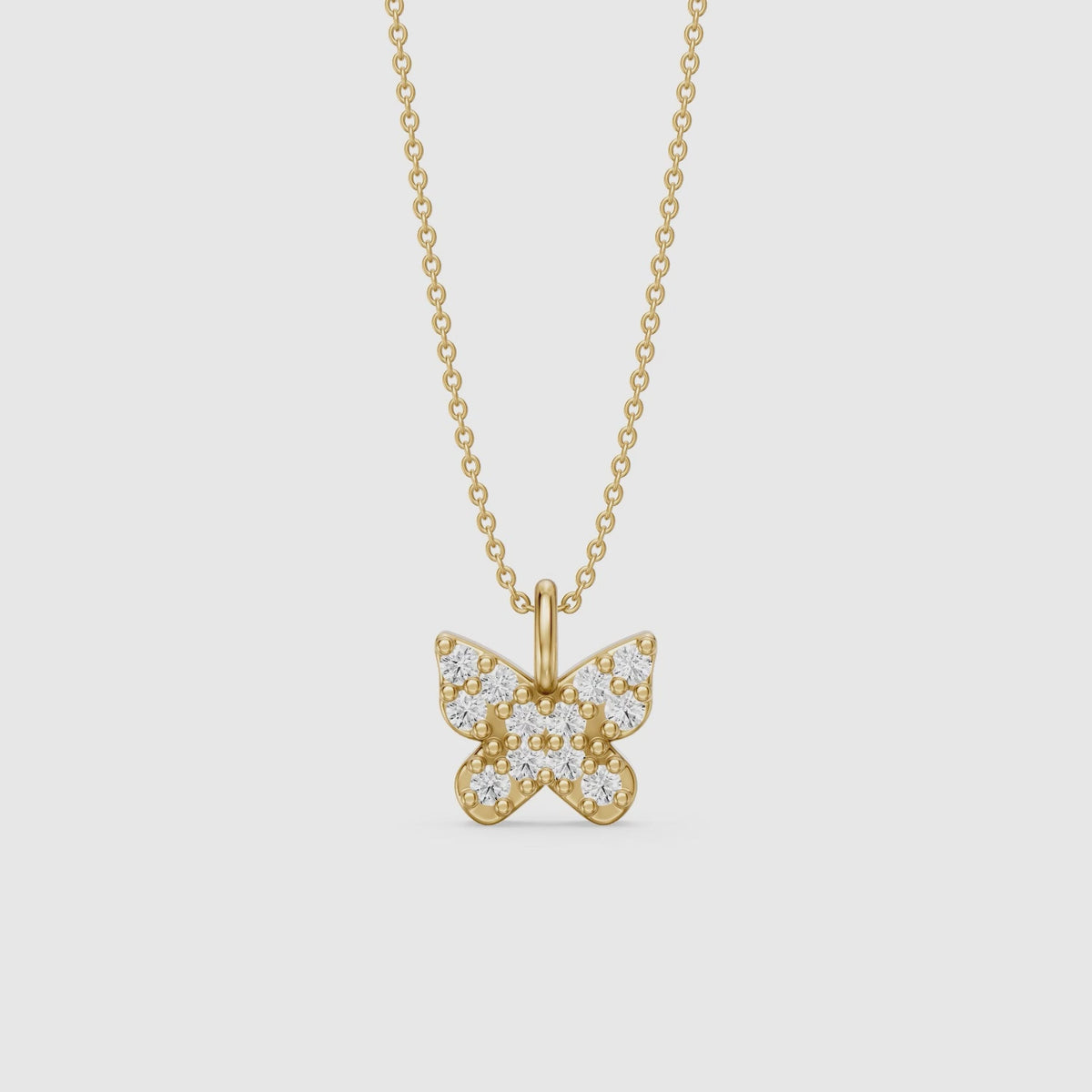 Load video: Ryleigh Round Lab Grown Diamond Butterfly Pendant