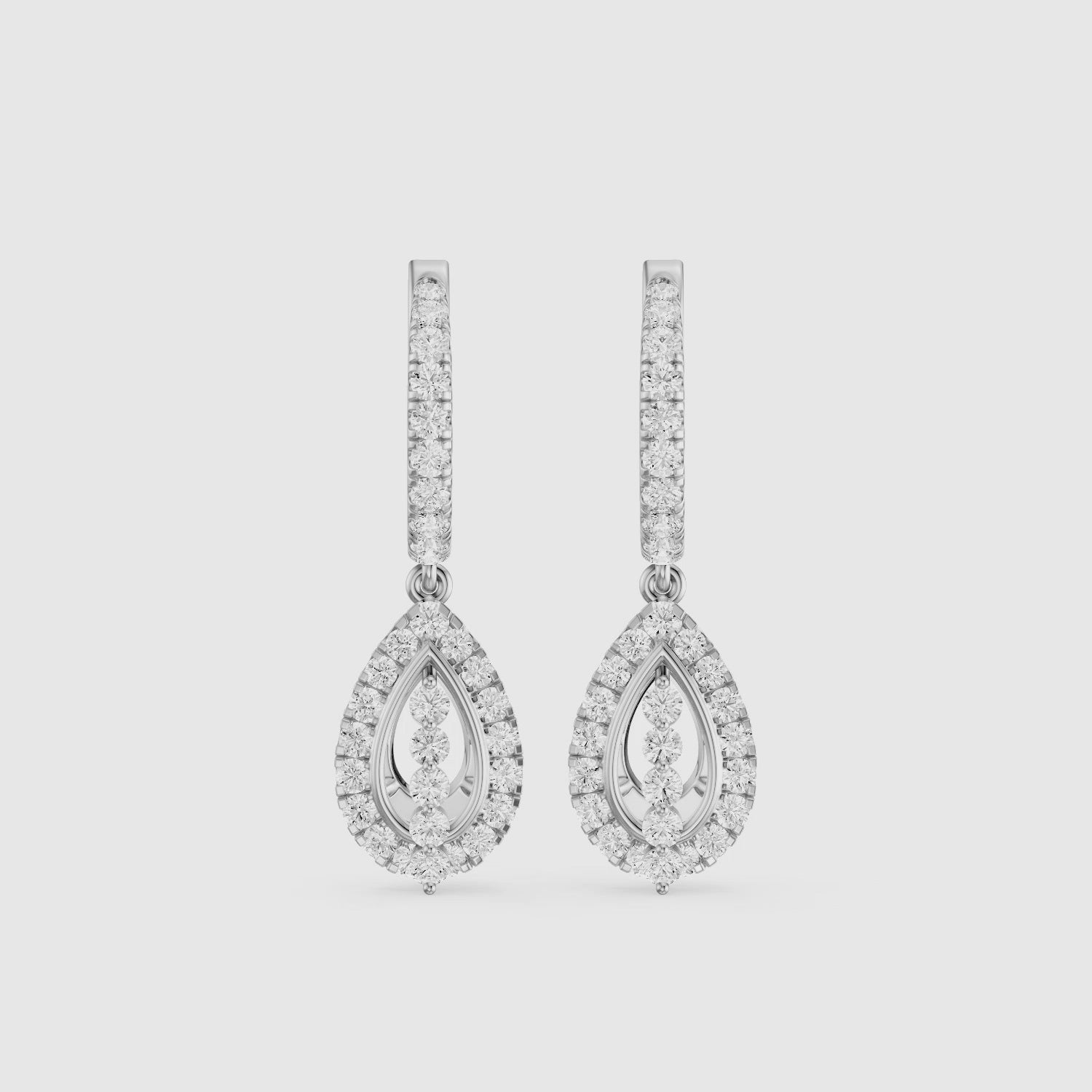 Load video: Kassidy Round Lab Grown Diamond Leverback Drop Earrings